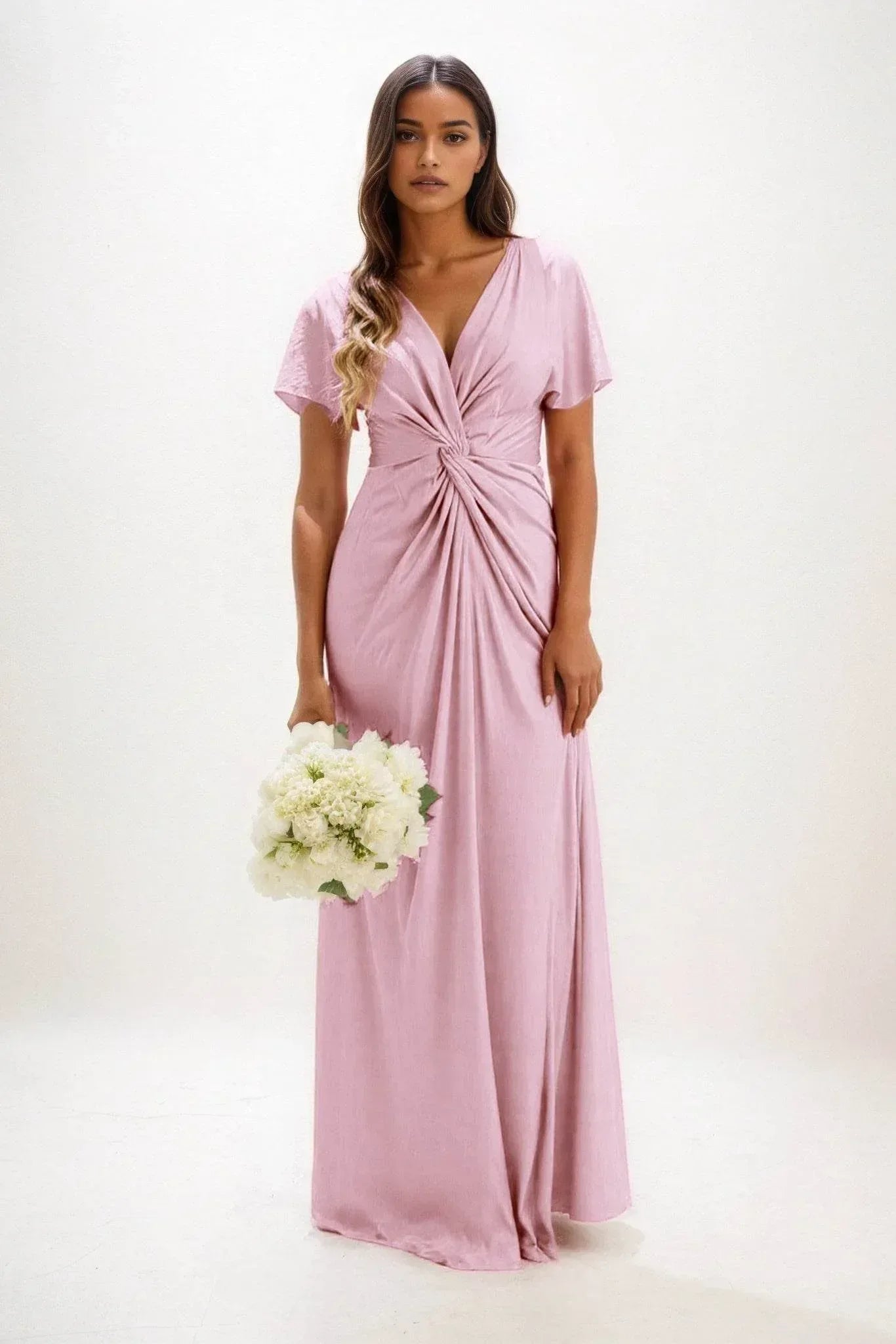 A-Line Maxi Luxe Satin Dress CB0838CS