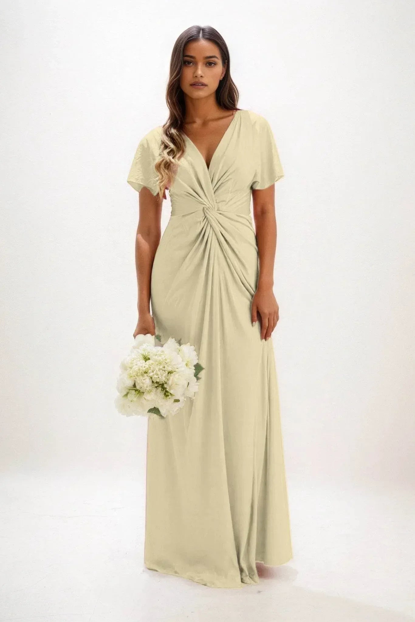 A-Line Maxi Luxe Satin Dress CB0838CS