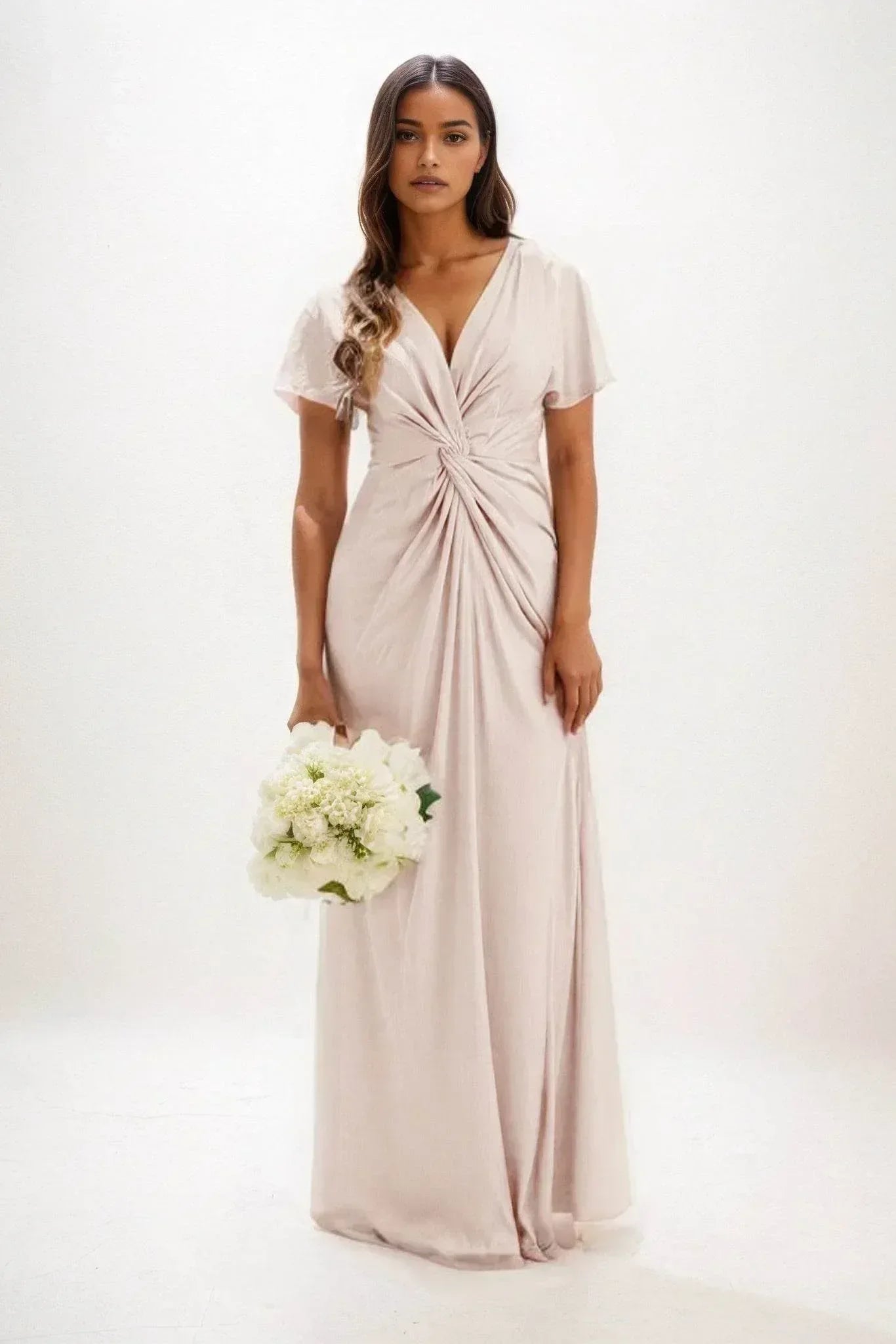 A-Line Maxi Luxe Satin Dress CB0838CS
