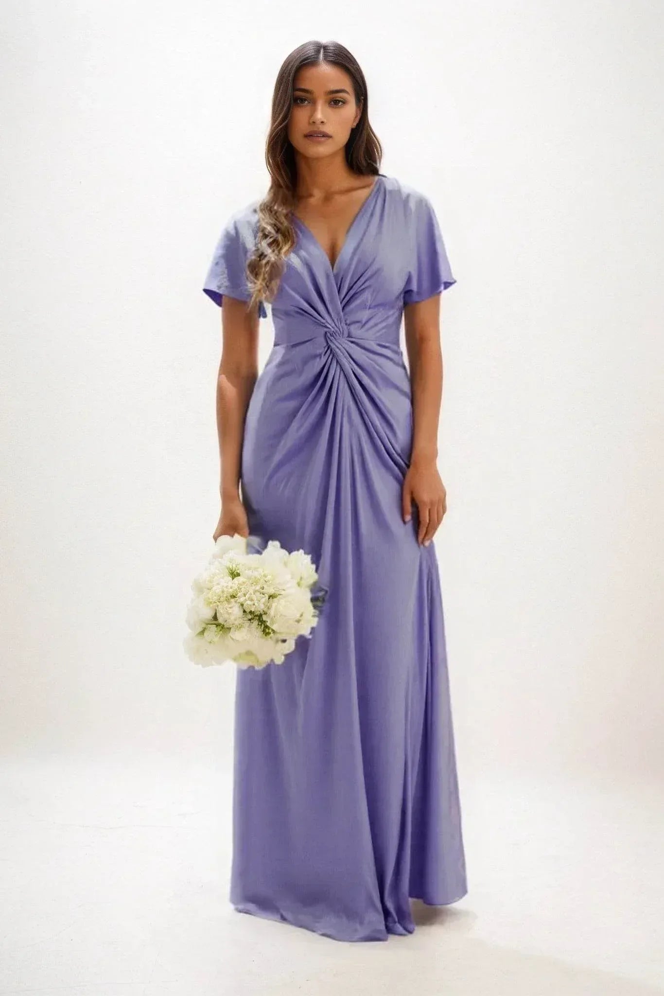 A-Line Maxi Luxe Satin Dress CB0838CS