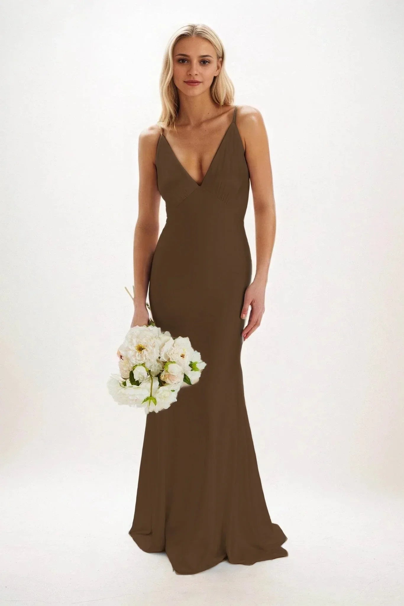 Sheath-Column Maxi Luxe Satin Dress CB0839CS