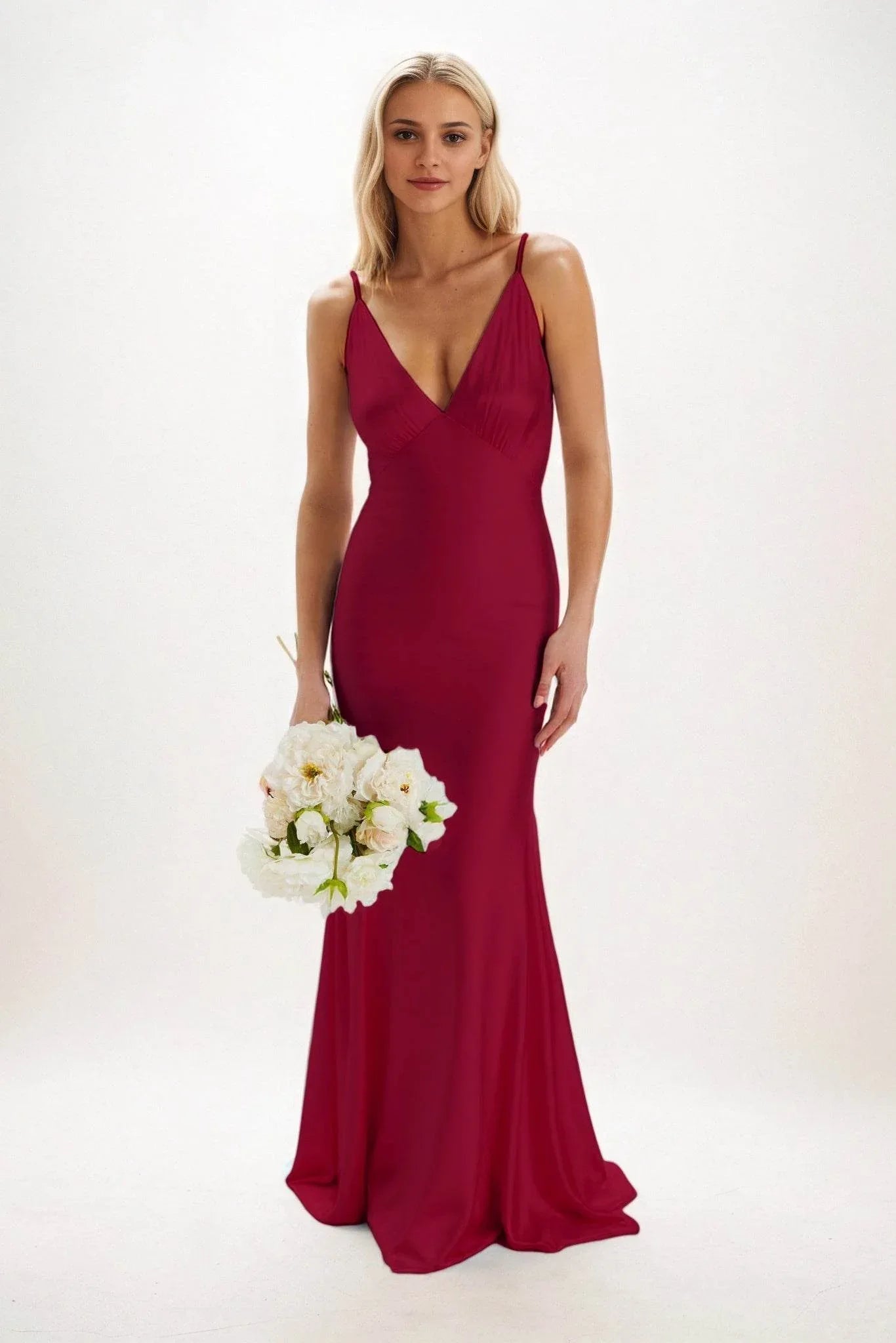 Sheath-Column Maxi Luxe Satin Dress CB0839CS