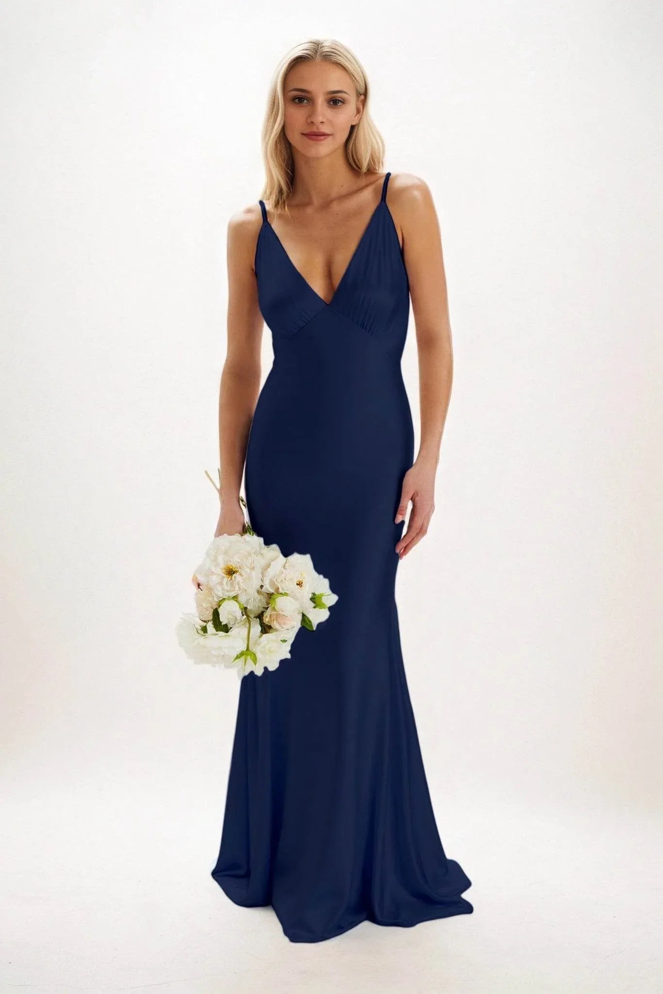 Sheath-Column Maxi Luxe Satin Dress CB0839CS