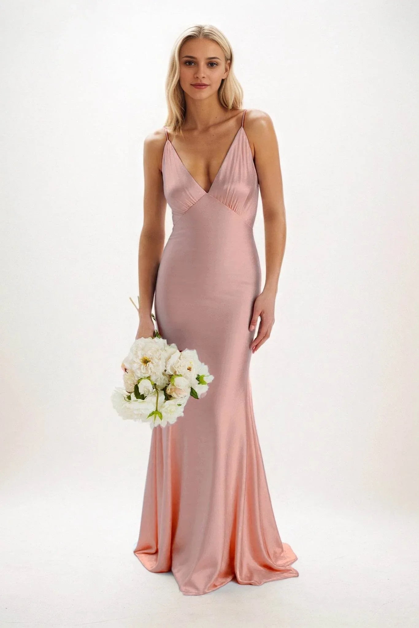 Sheath-Column Maxi Luxe Satin Dress CB0839CS