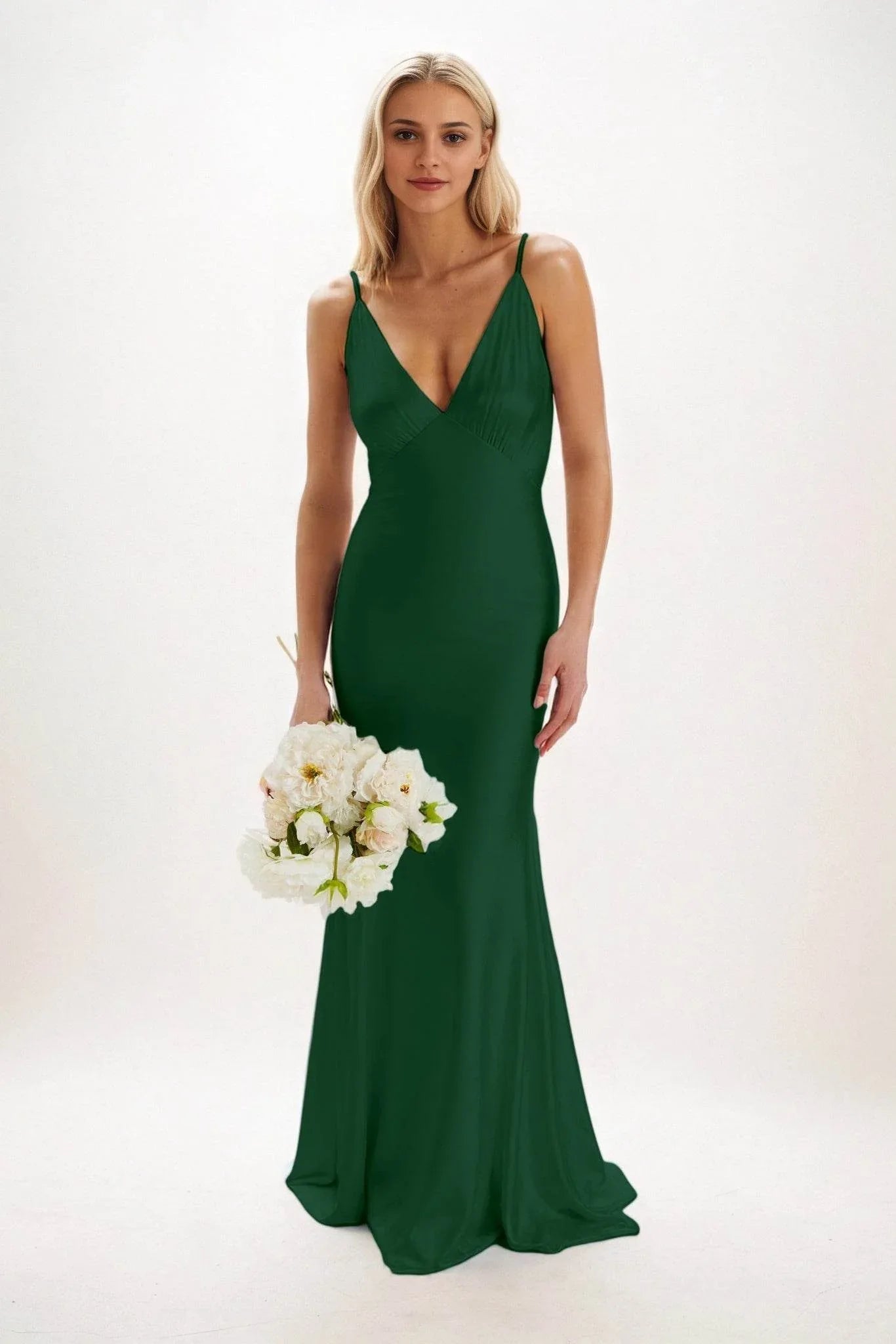 Sheath-Column Maxi Luxe Satin Dress CB0839CS