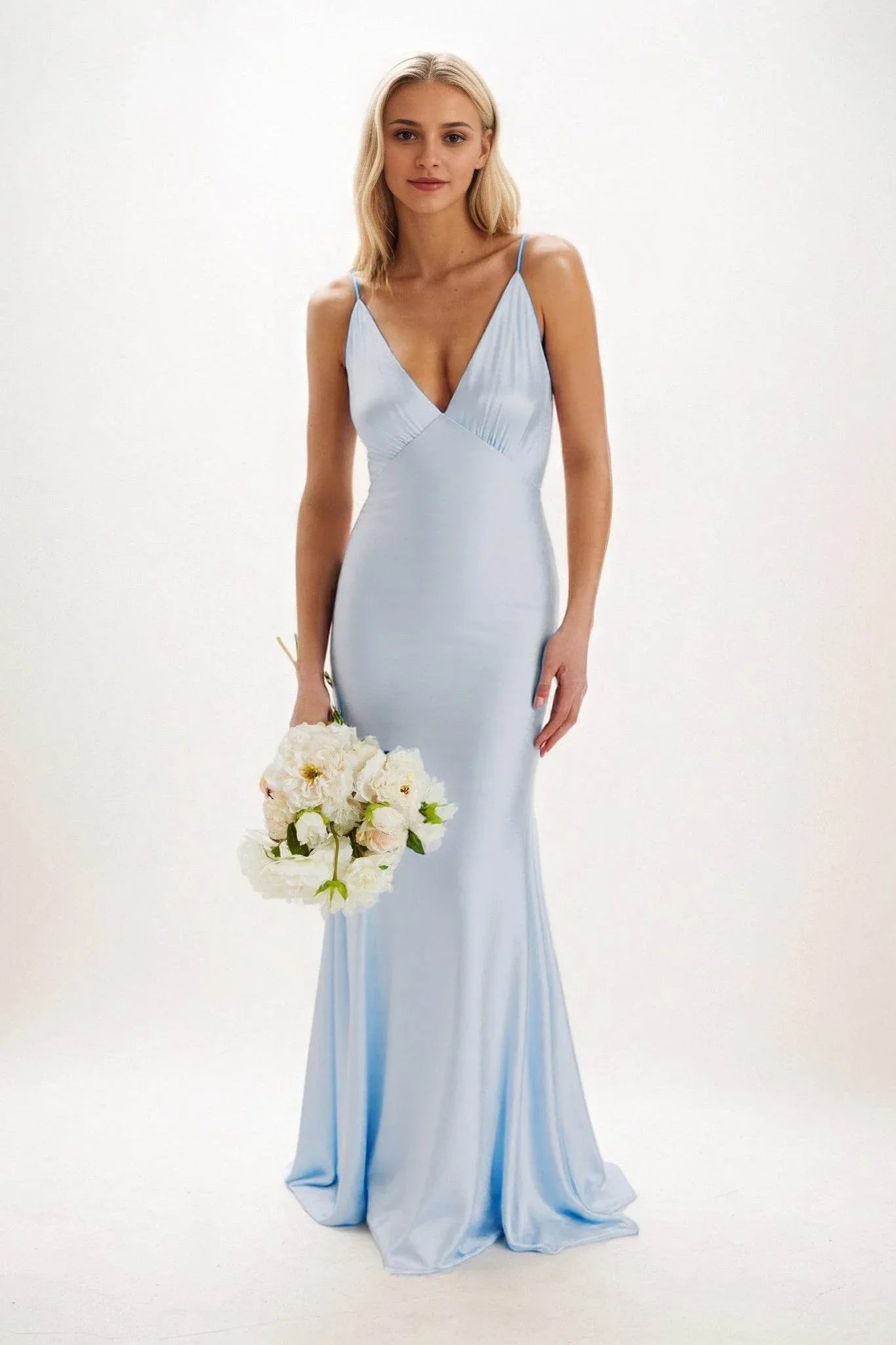 Sheath-Column Maxi Luxe Satin Dress CB0839CS