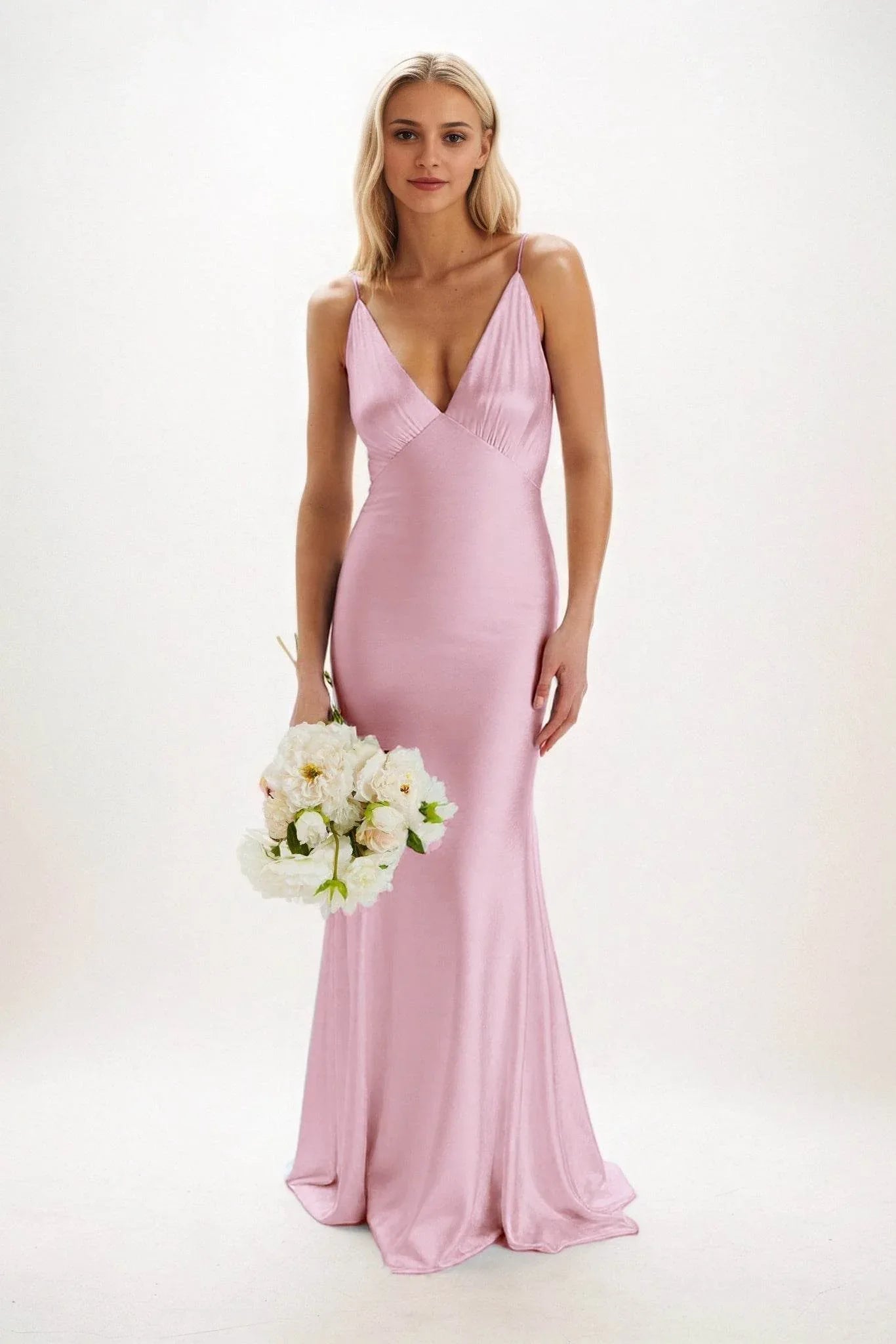 Sheath-Column Maxi Luxe Satin Dress CB0839CS