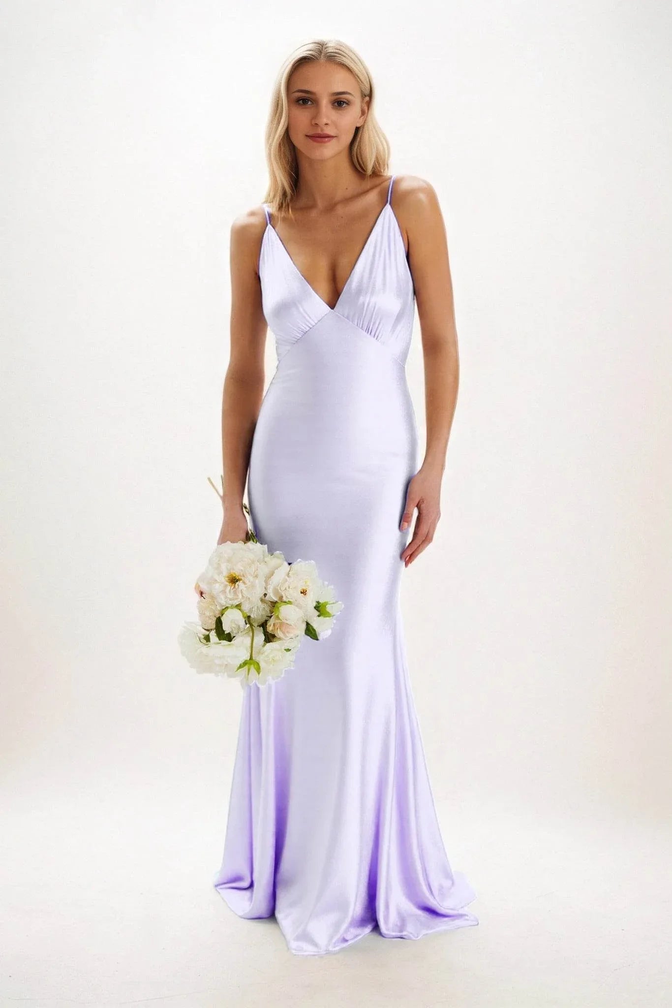 Sheath-Column Maxi Luxe Satin Dress CB0839CS