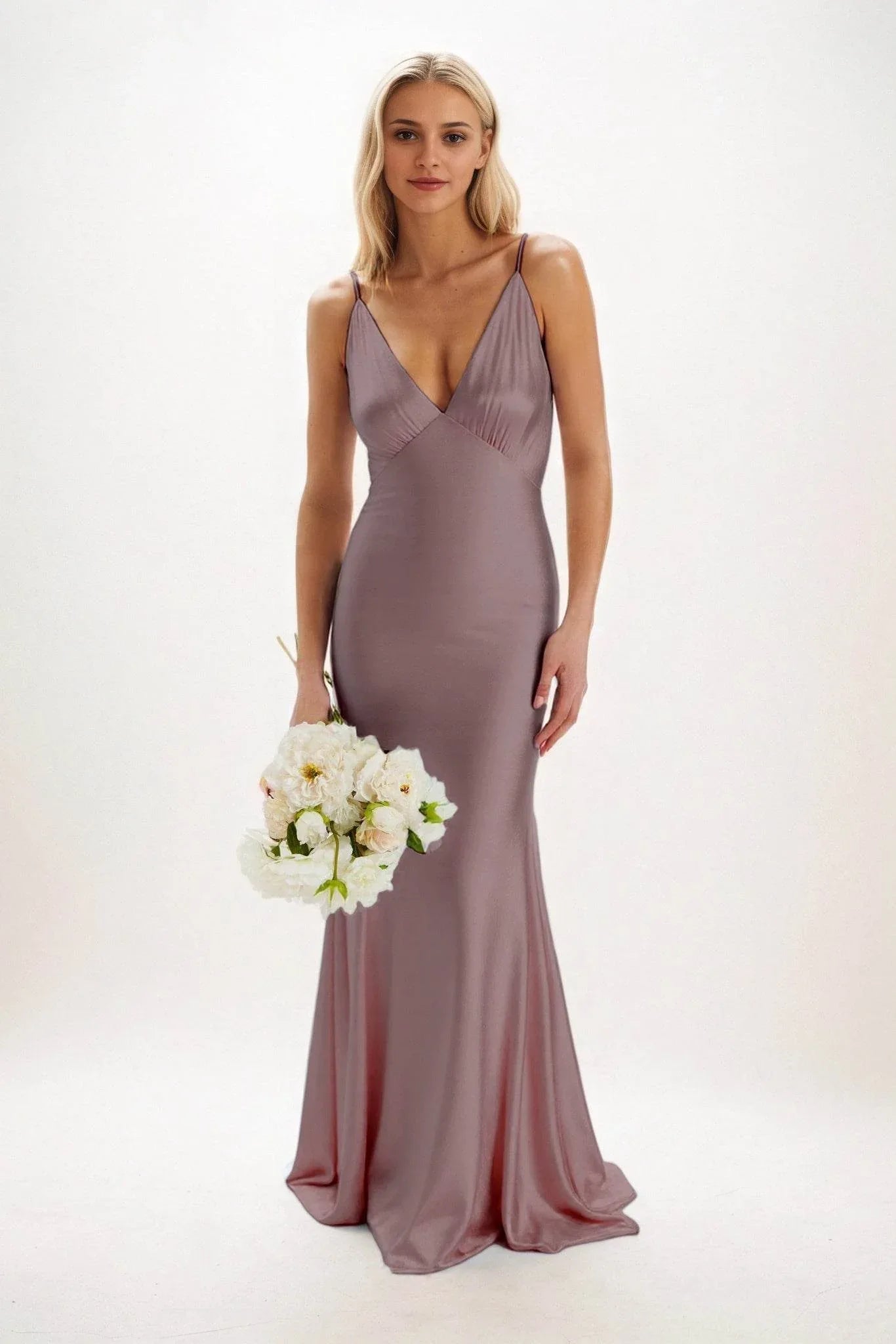 Sheath-Column Maxi Luxe Satin Dress CB0839CS