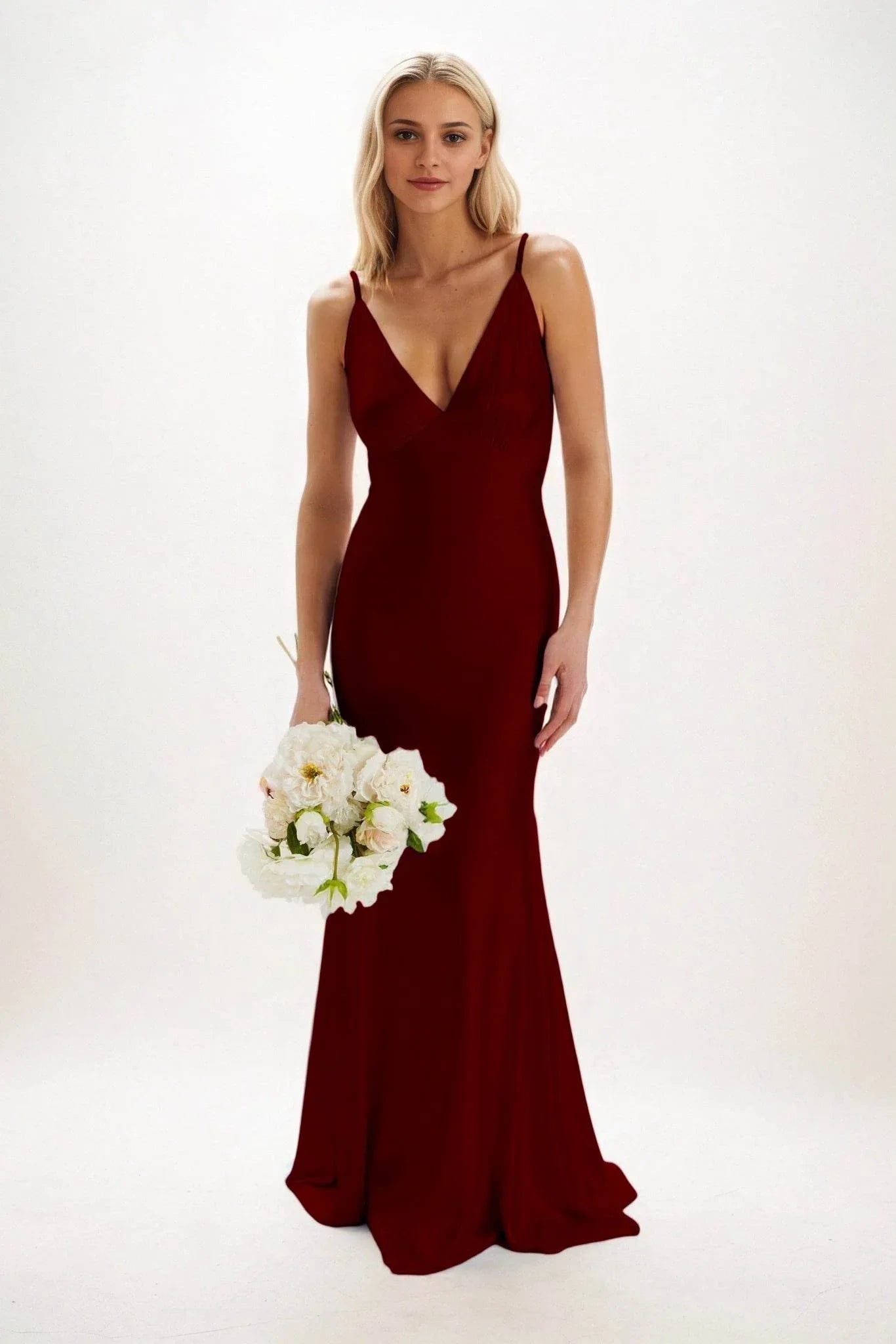 Sheath-Column Maxi Luxe Satin Dress CB0839CS