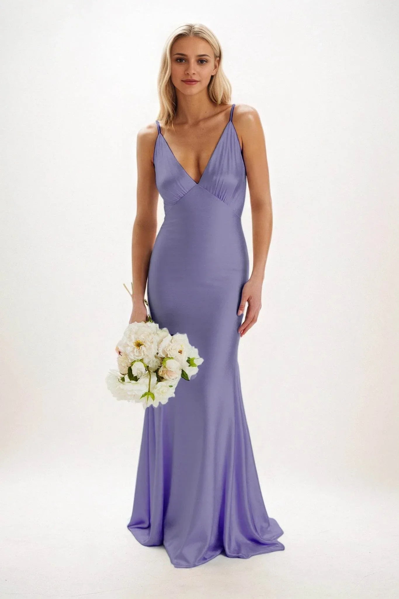 Sheath-Column Maxi Luxe Satin Dress CB0839CS