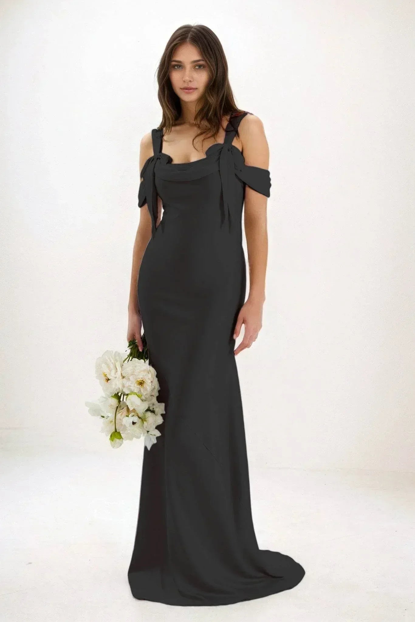 Sheath-Column Maxi Luxe Satin Dress CB0841CS