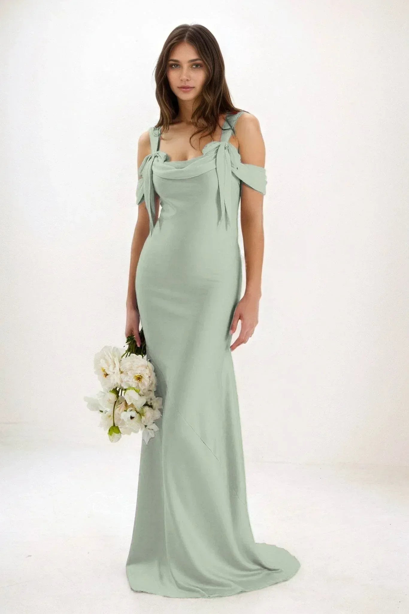 Sheath-Column Maxi Luxe Satin Dress CB0841CS