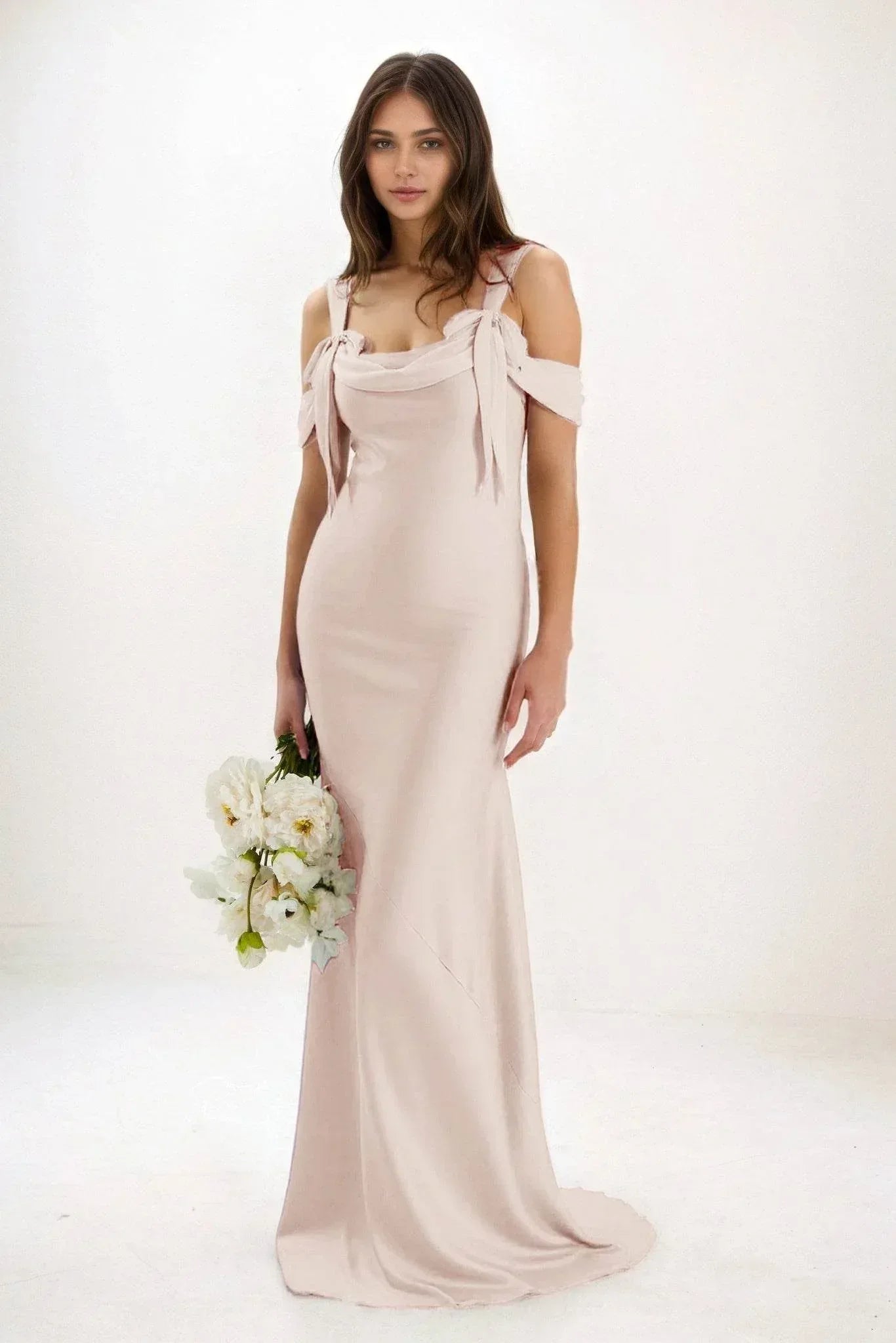 Sheath-Column Maxi Luxe Satin Dress CB0841CS