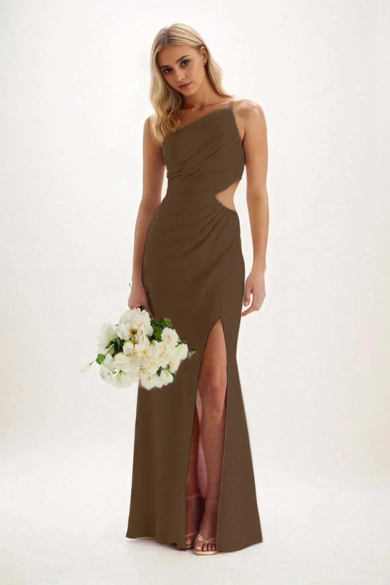 Sheath-Column Maxi Luxe Satin Dress CB084CS