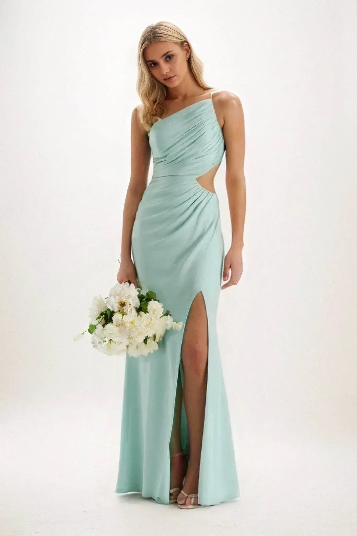 Sheath-Column Maxi Luxe Satin Dress CB084CS