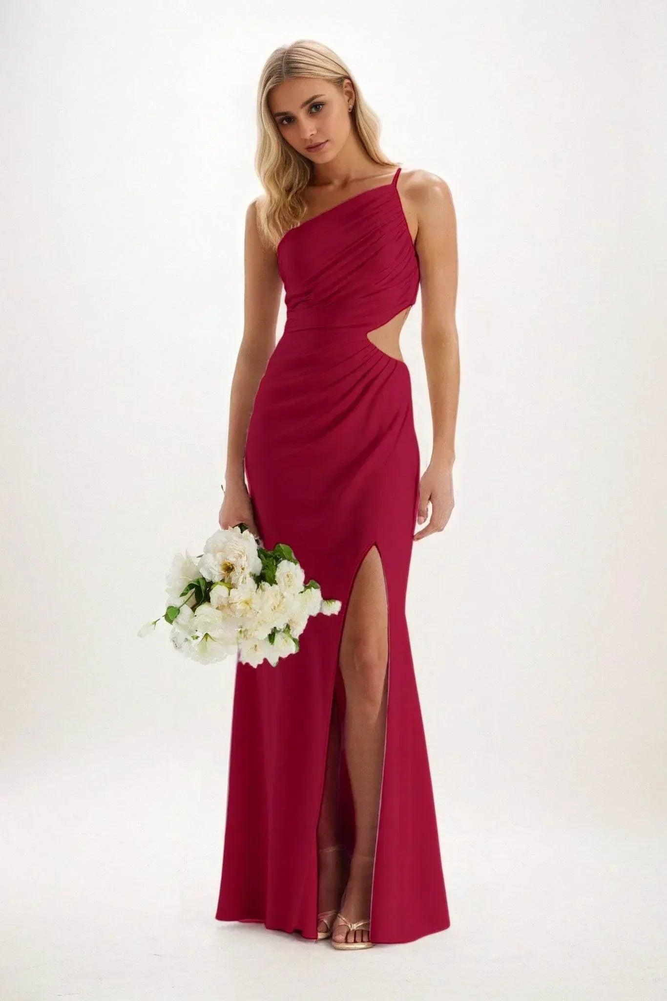 Sheath-Column Maxi Luxe Satin Dress CB084CS