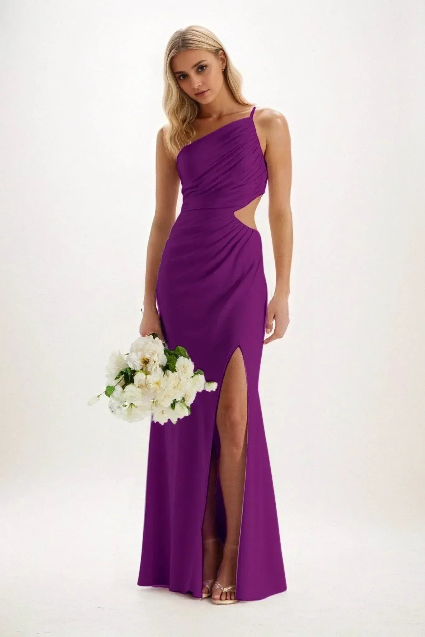 Sheath-Column Maxi Luxe Satin Dress CB084CS