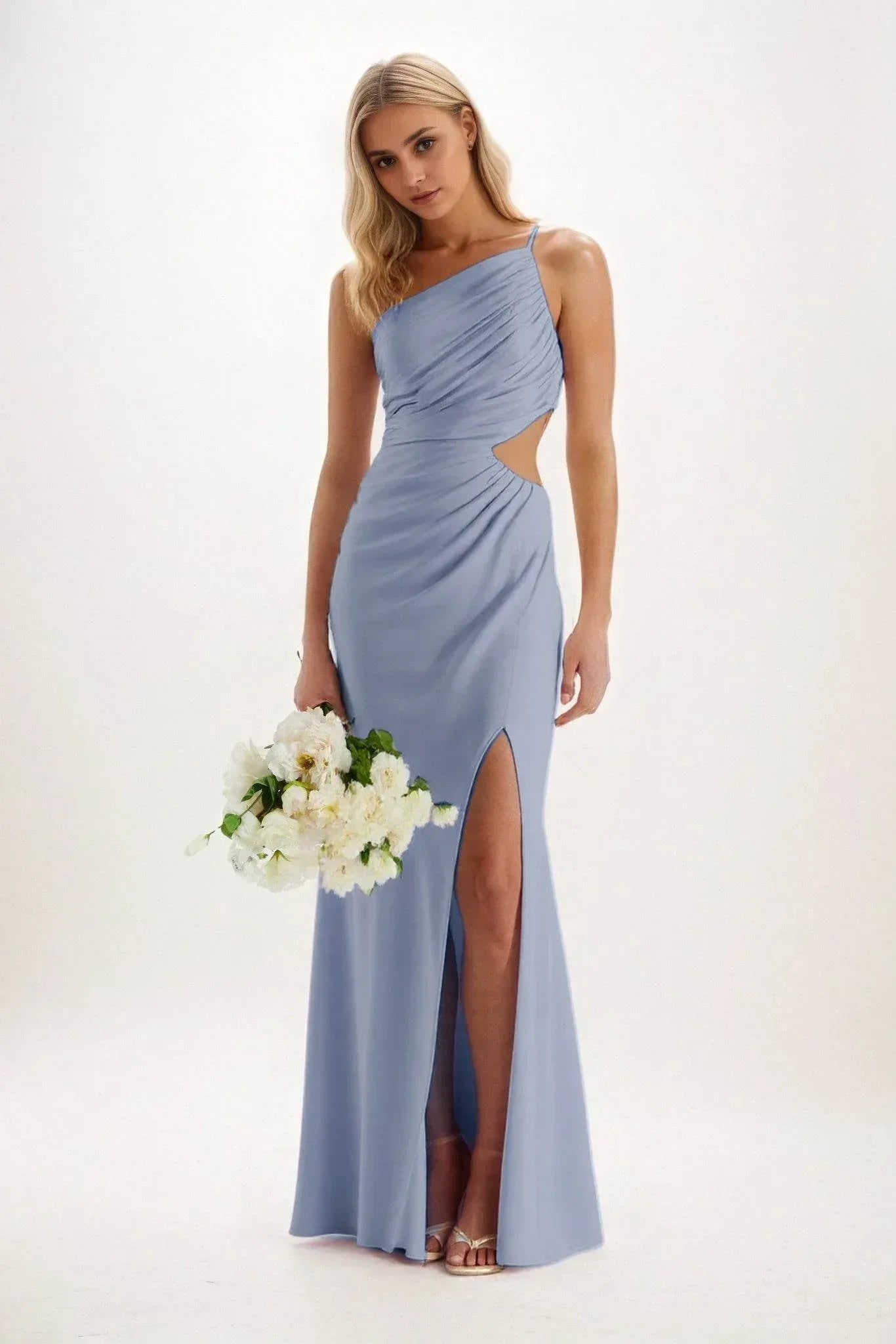Sheath-Column Maxi Luxe Satin Dress CB084CS