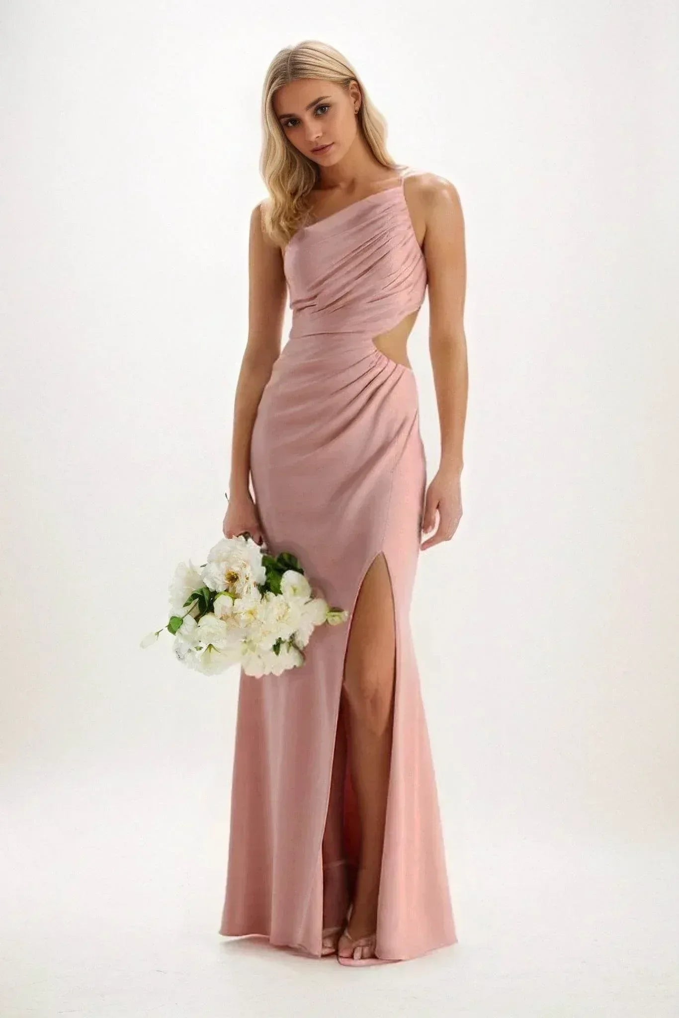 Sheath-Column Maxi Luxe Satin Dress CB084CS