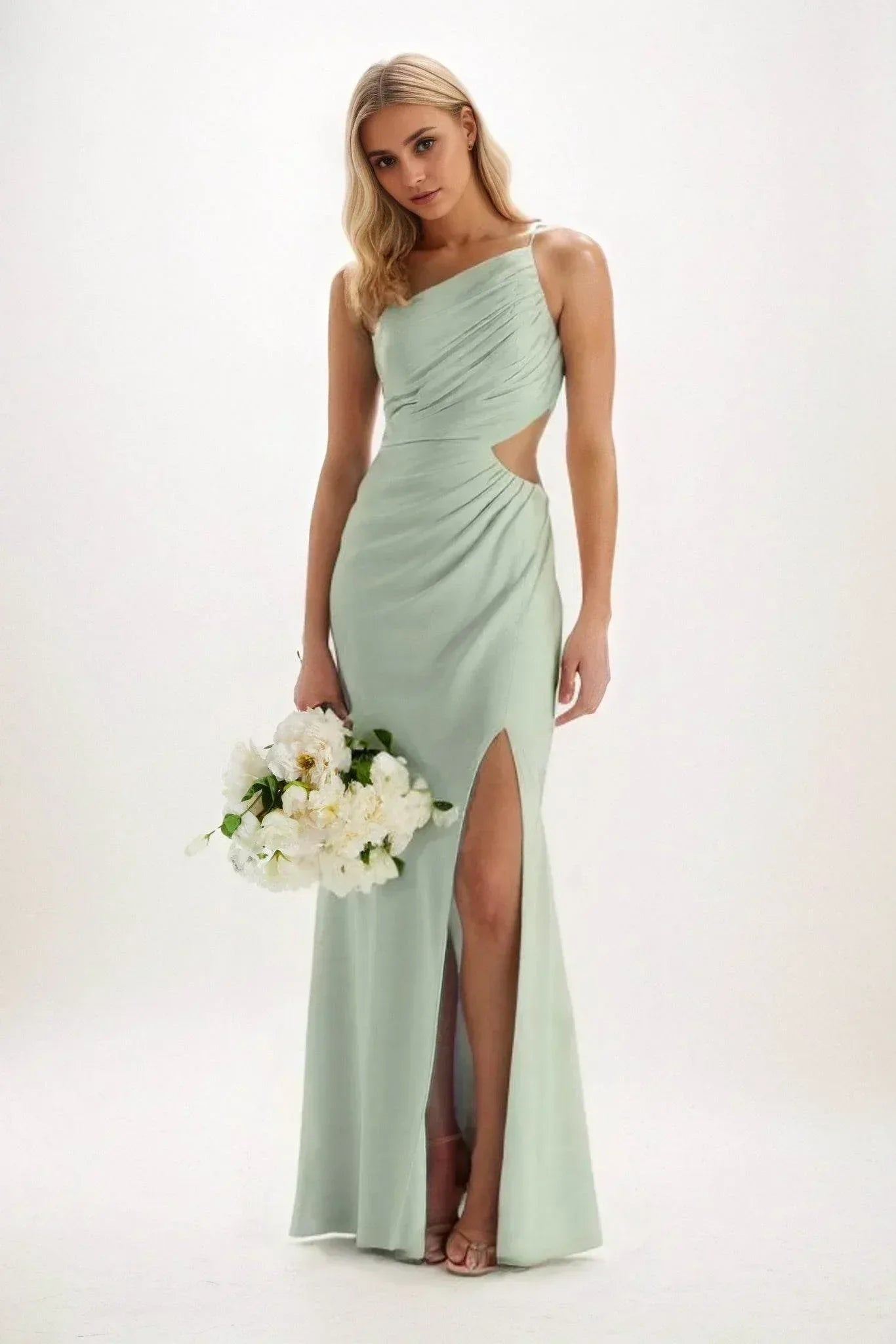 Sheath-Column Maxi Luxe Satin Dress CB084CS