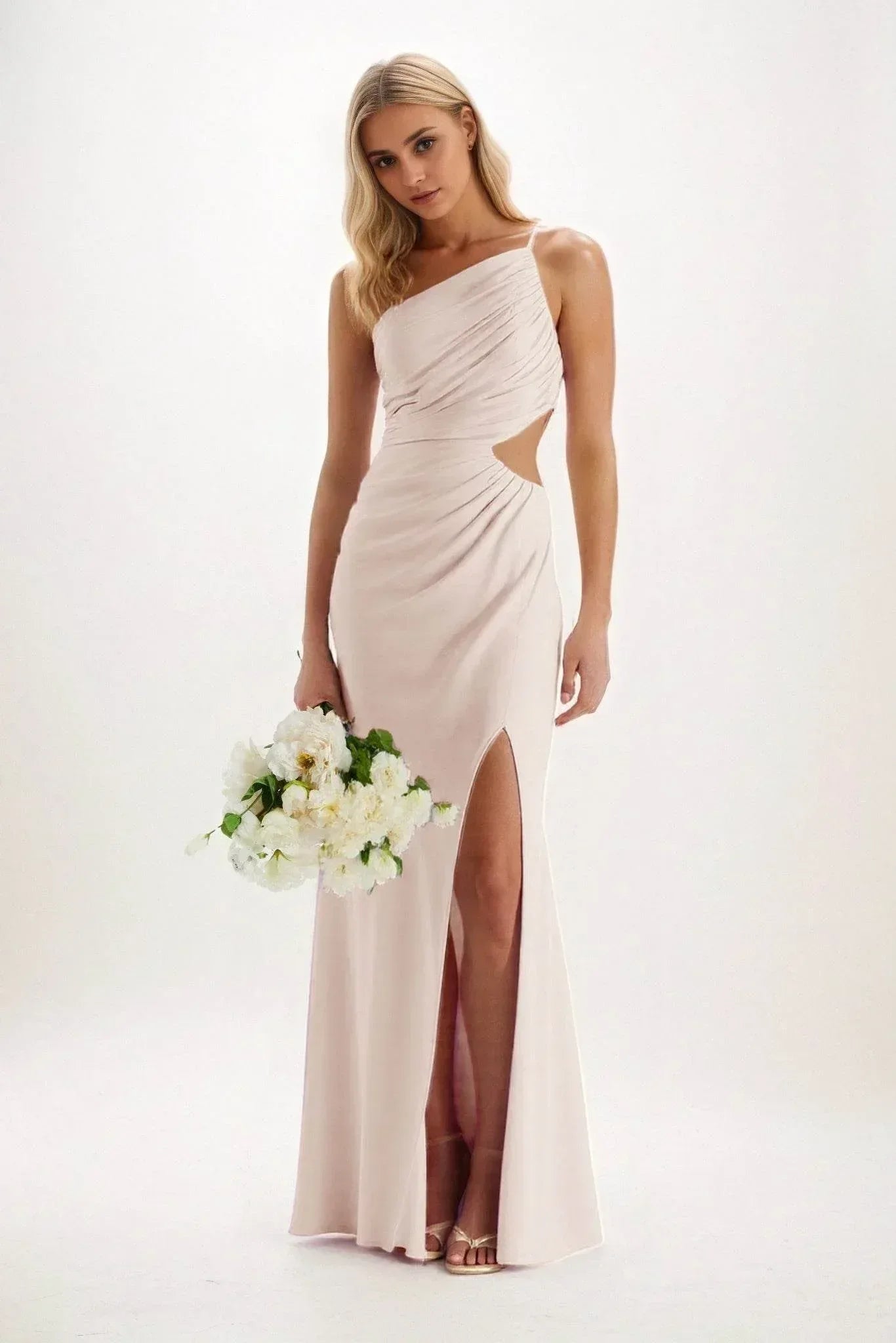 Sheath-Column Maxi Luxe Satin Dress CB084CS