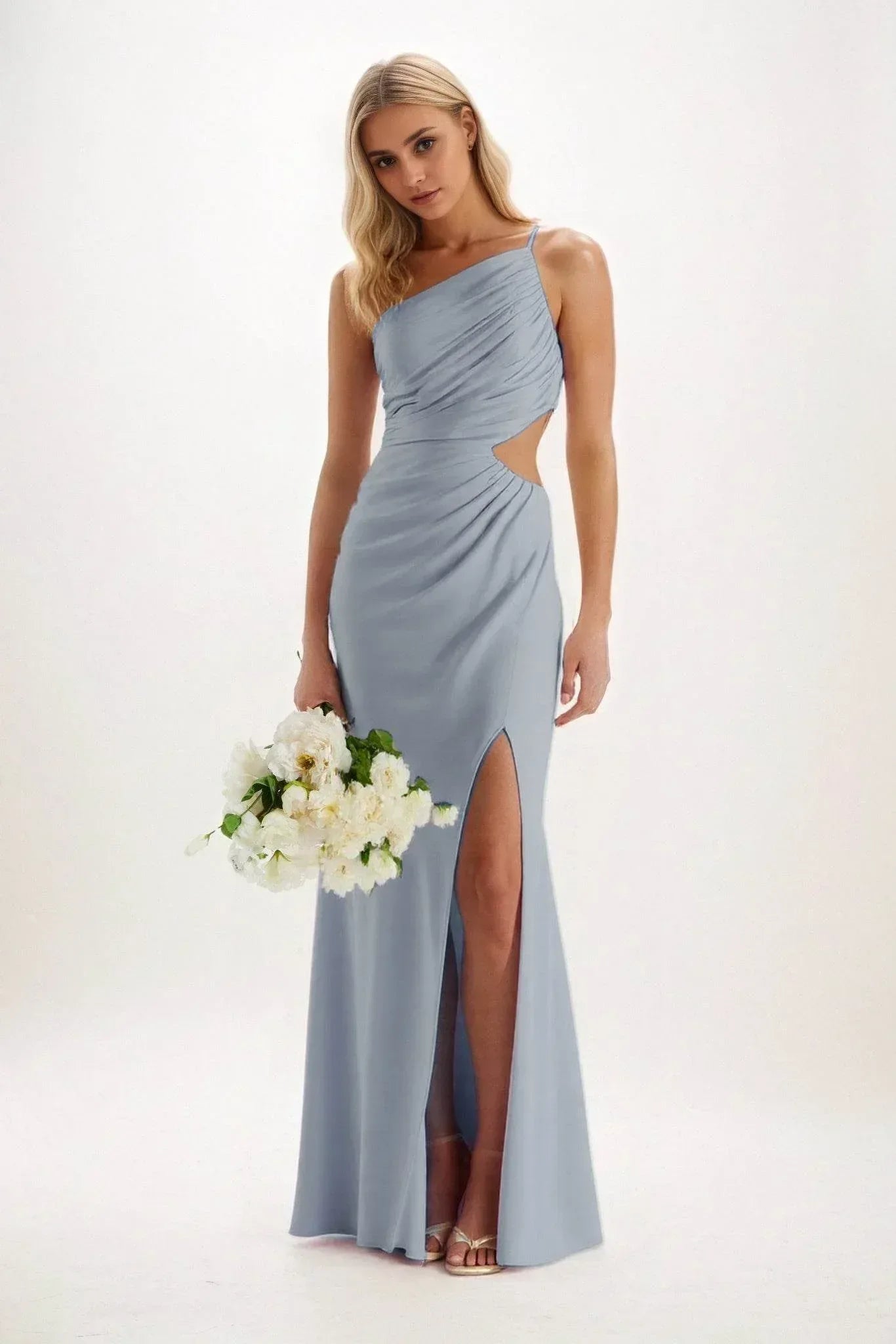 Sheath-Column Maxi Luxe Satin Dress CB084CS