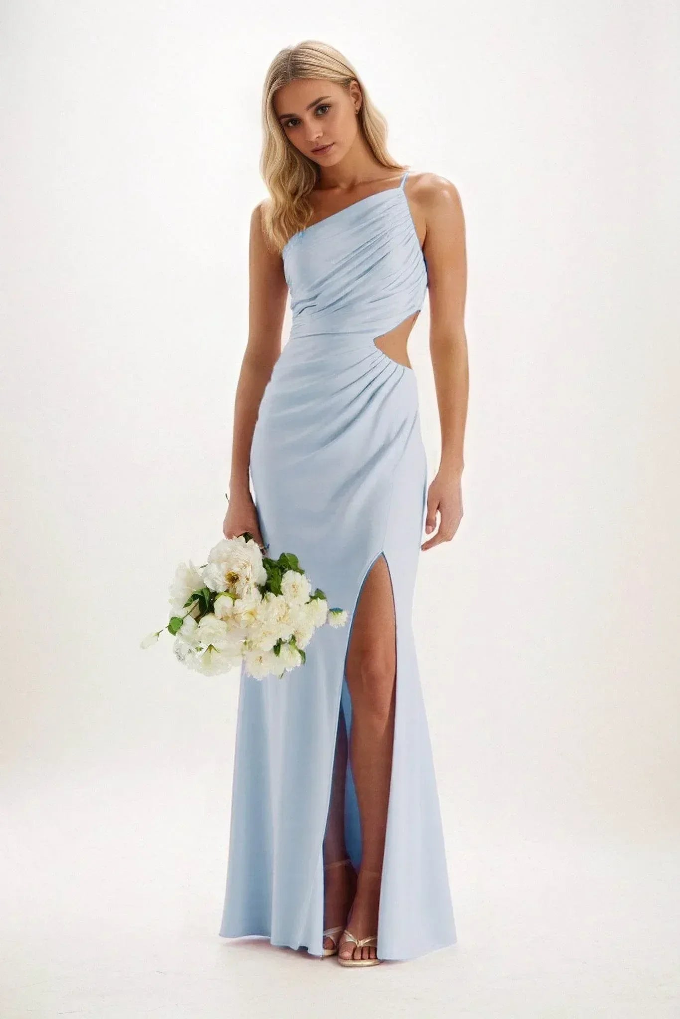 Sheath-Column Maxi Luxe Satin Dress CB084CS