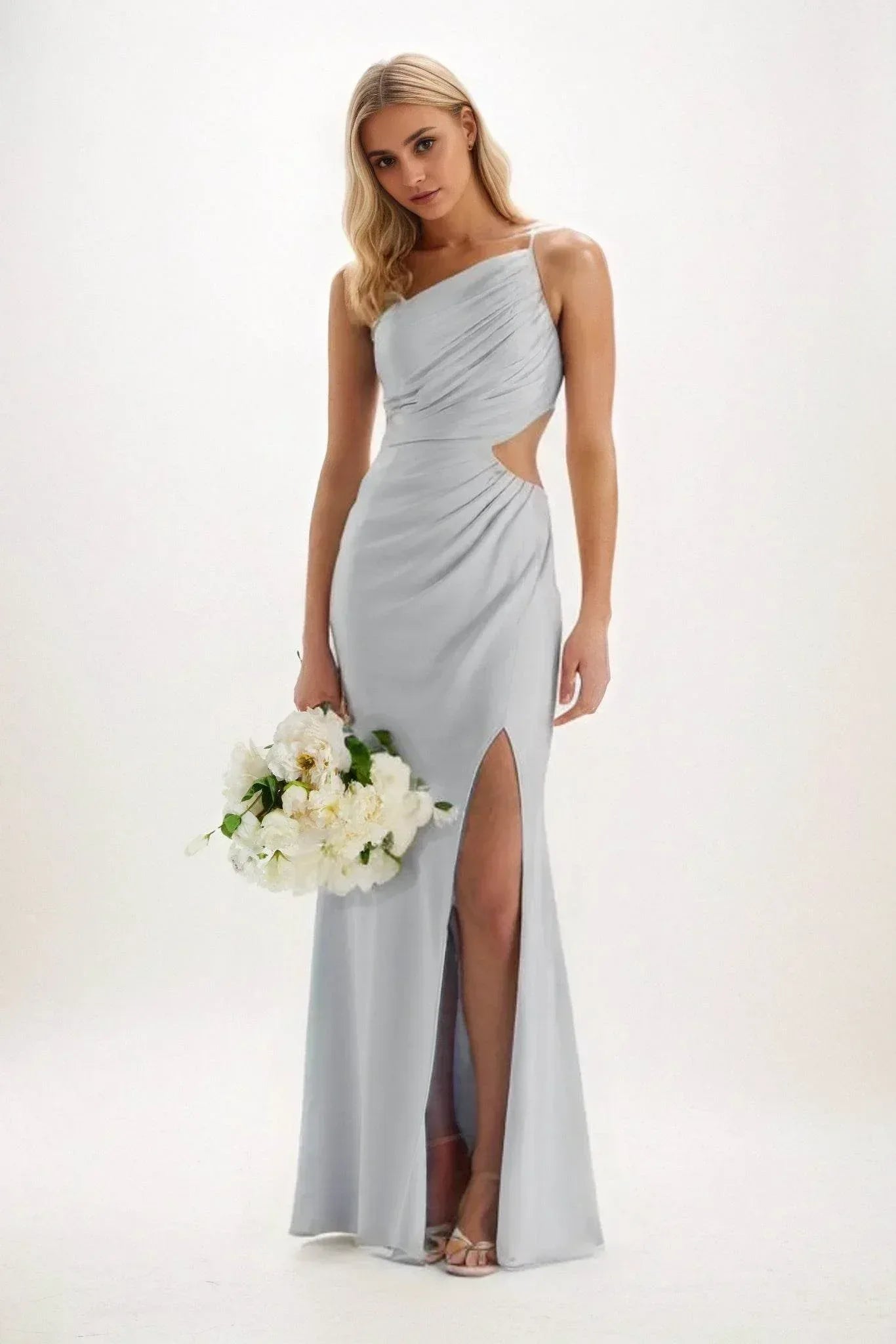 Sheath-Column Maxi Luxe Satin Dress CB084CS