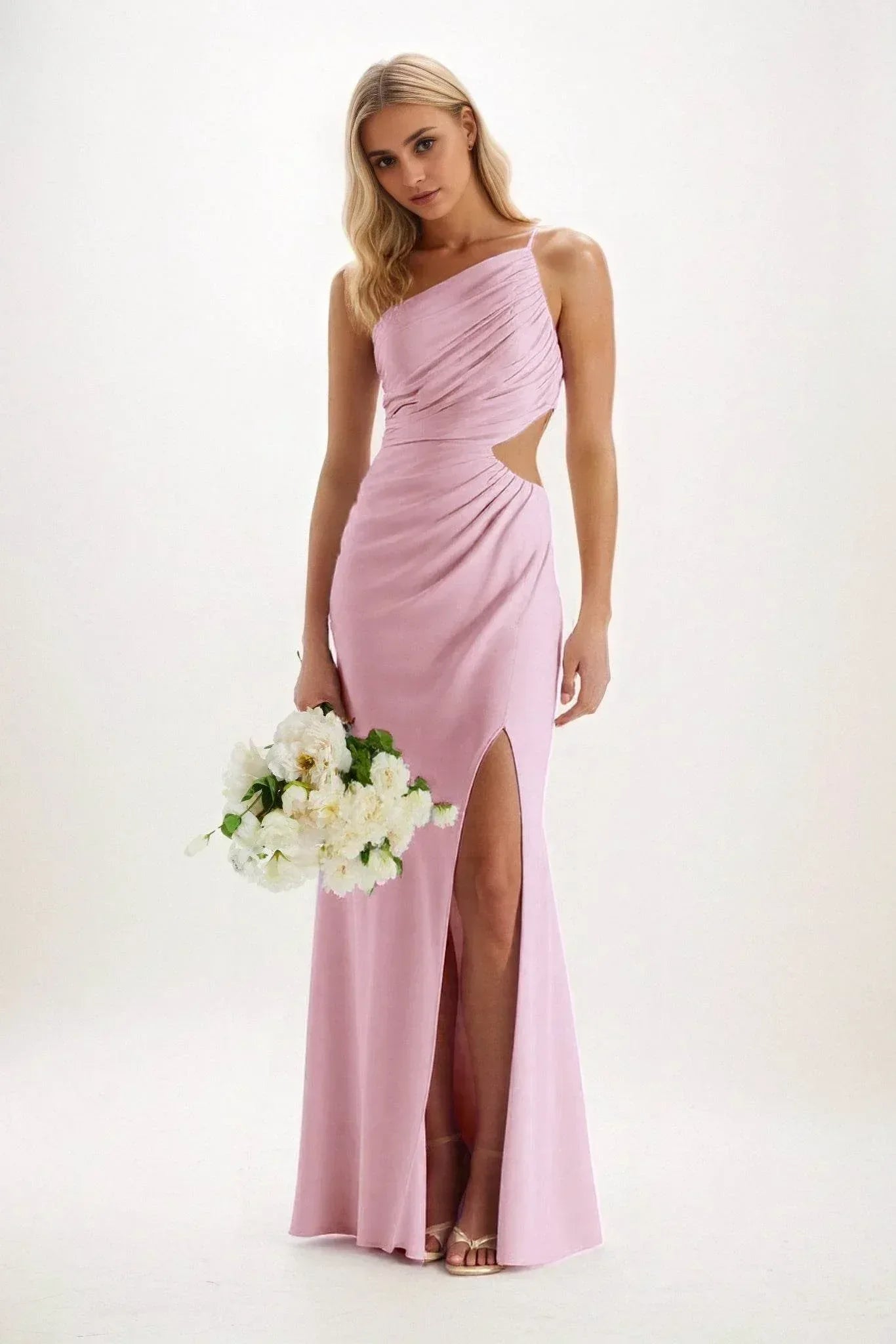 Sheath-Column Maxi Luxe Satin Dress CB084CS