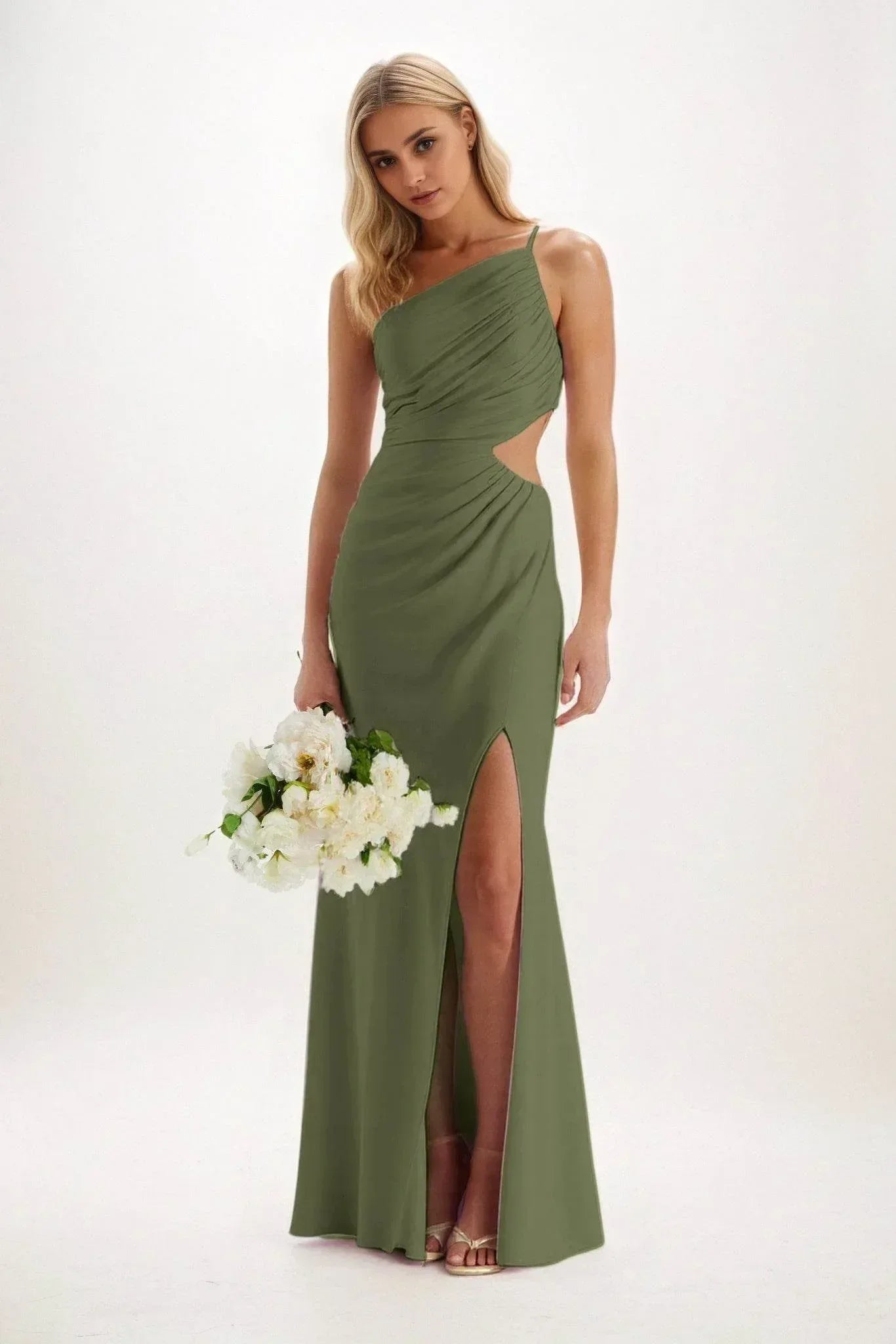 Sheath-Column Maxi Luxe Satin Dress CB084CS