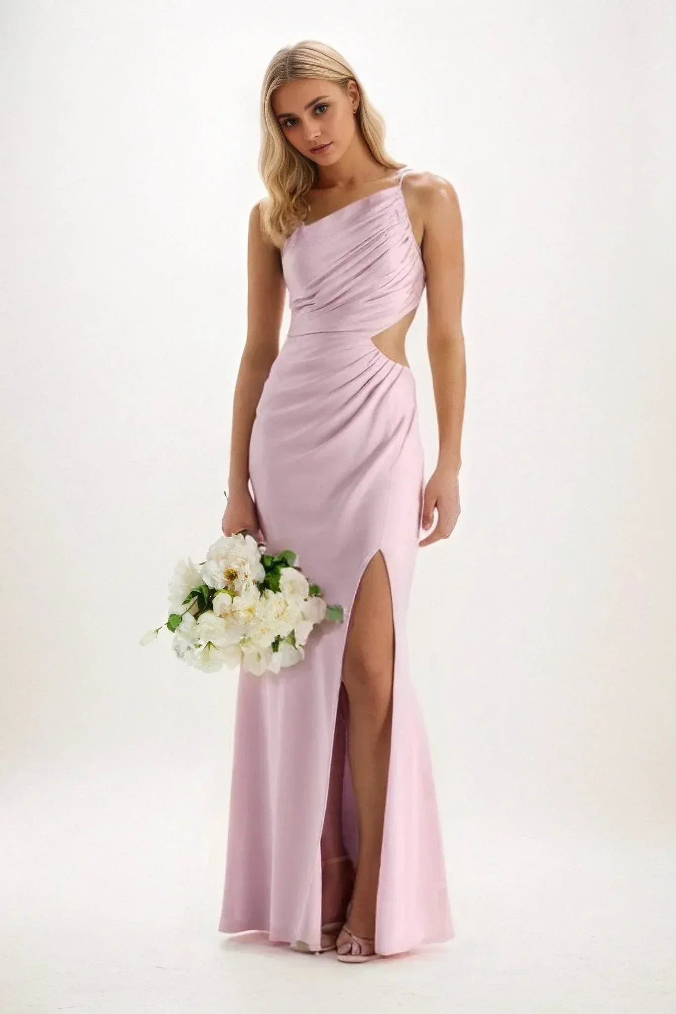 Sheath-Column Maxi Luxe Satin Dress CB084CS