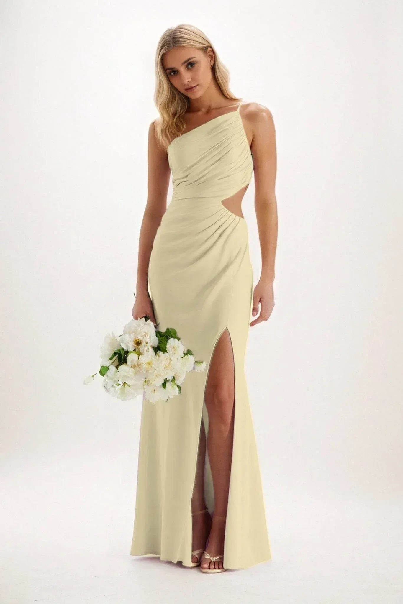 Sheath-Column Maxi Luxe Satin Dress CB084CS