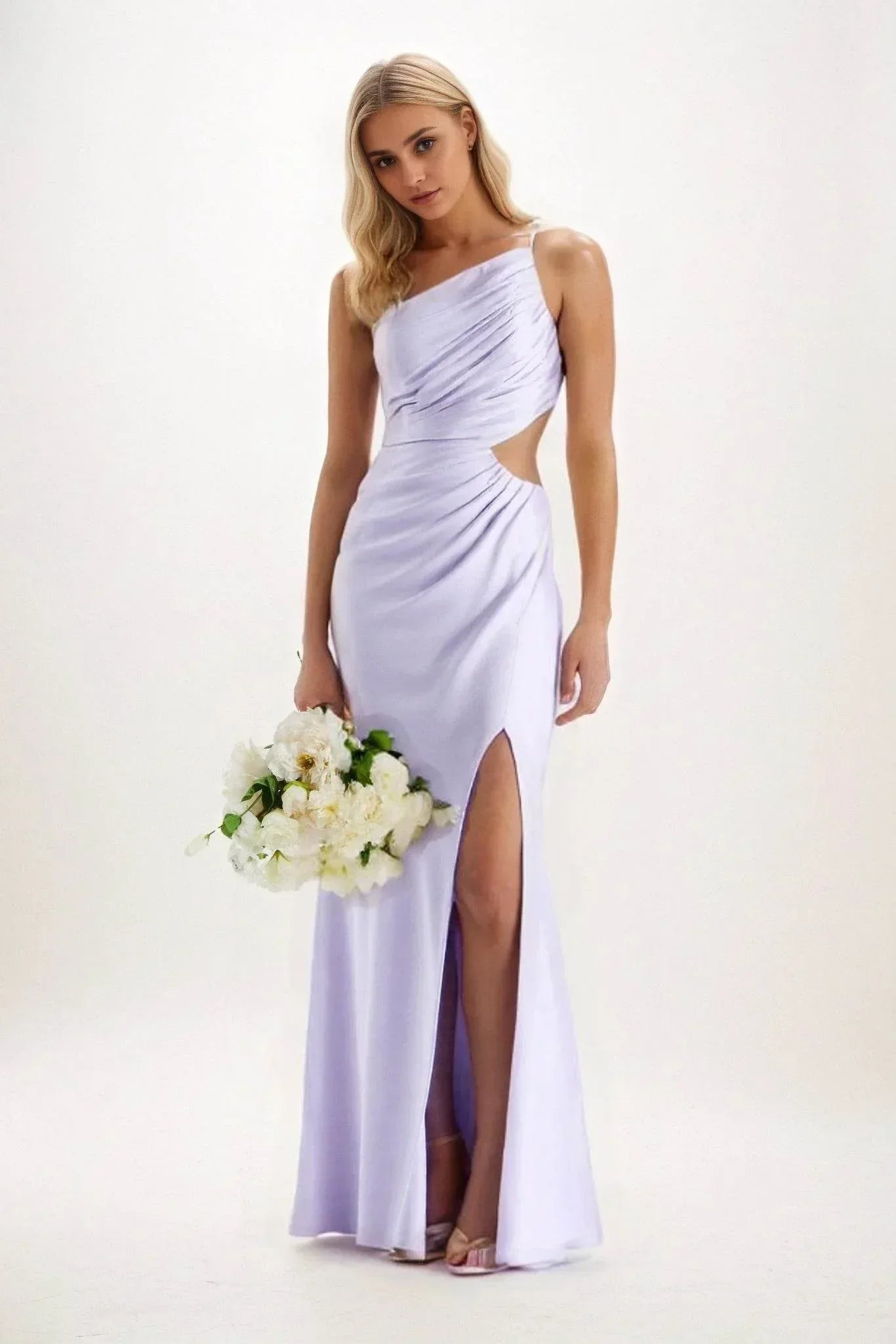 Sheath-Column Maxi Luxe Satin Dress CB084CS