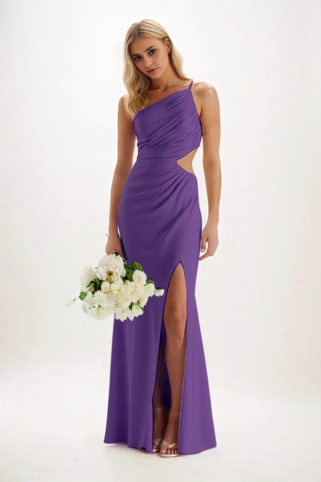 Sheath-Column Maxi Luxe Satin Dress CB084CS