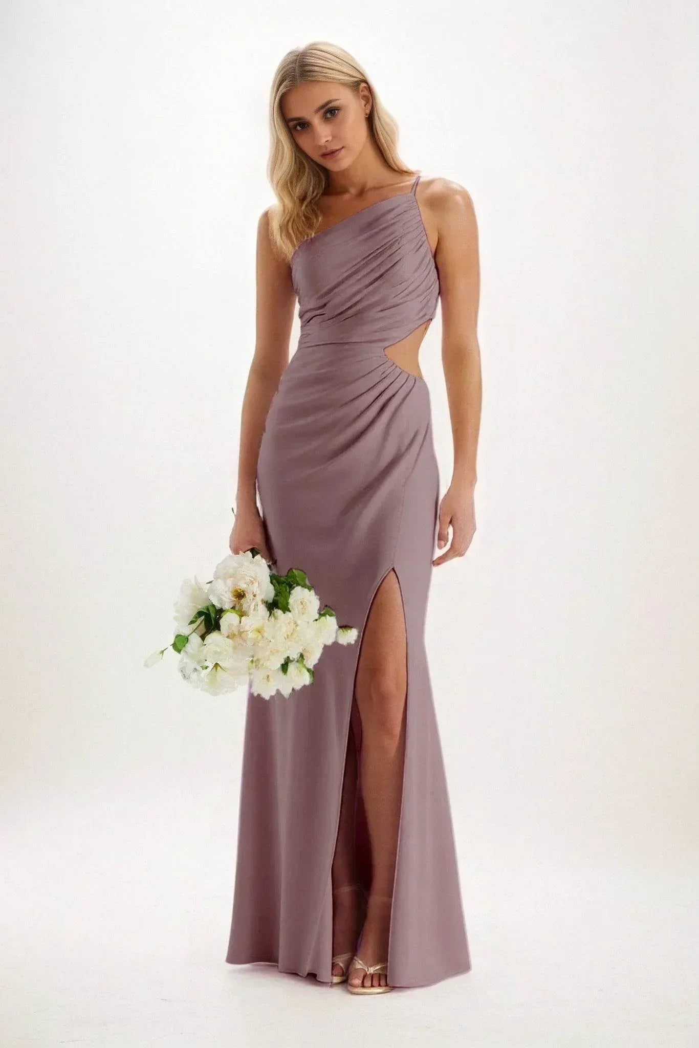 Sheath-Column Maxi Luxe Satin Dress CB084CS