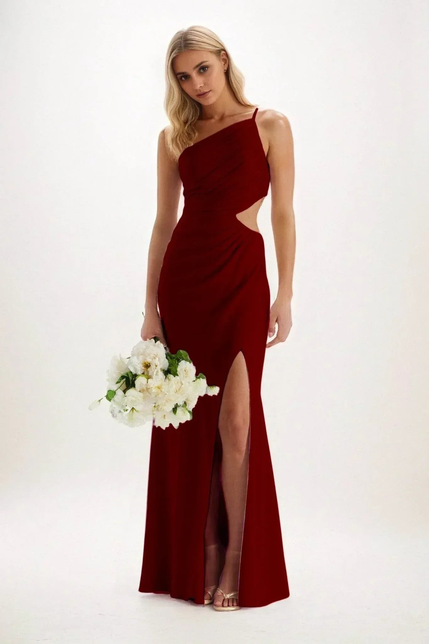Sheath-Column Maxi Luxe Satin Dress CB084CS