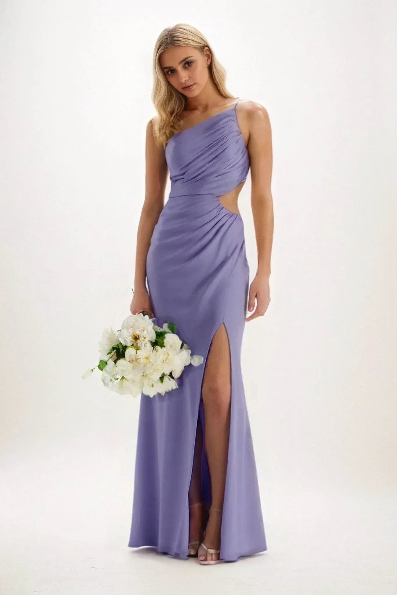 Sheath-Column Maxi Luxe Satin Dress CB084CS