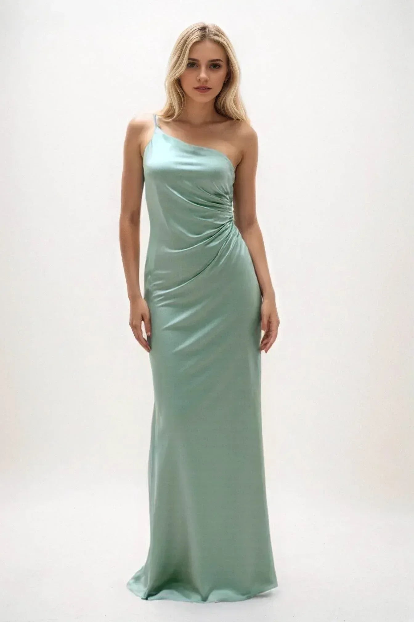 Sheath-Column Maxi Luxe Satin Dress CB0843CS