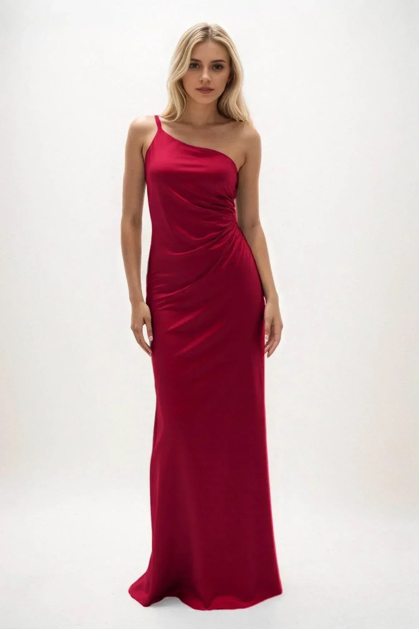 Sheath-Column Maxi Luxe Satin Dress CB0843CS