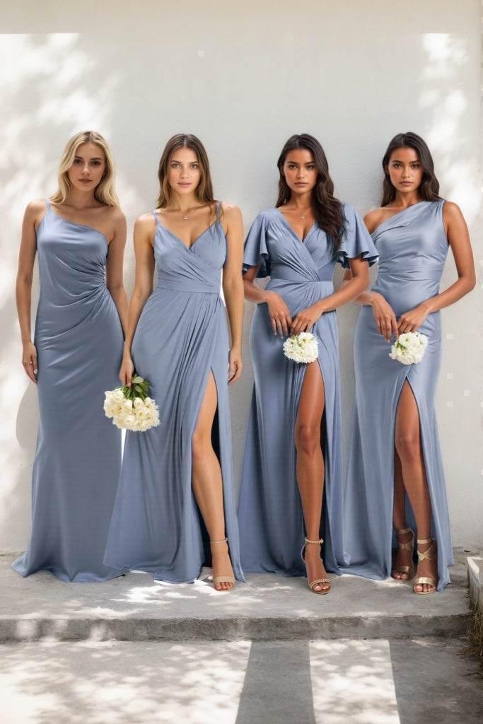 Sheath-Column Maxi Luxe Satin Dress CB0843CS