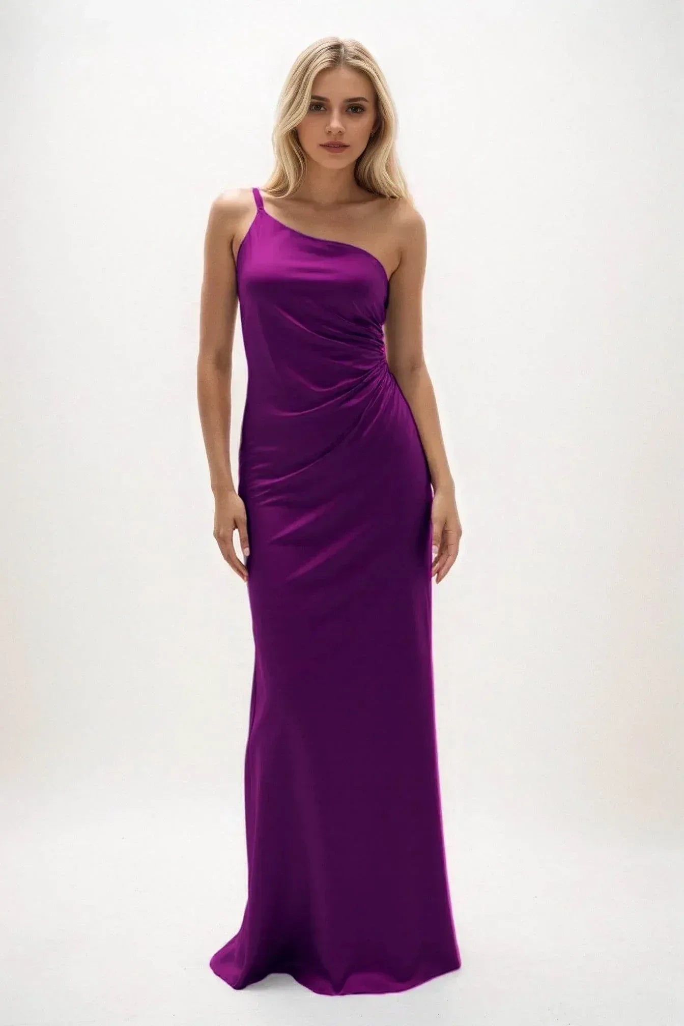 Sheath-Column Maxi Luxe Satin Dress CB0843CS