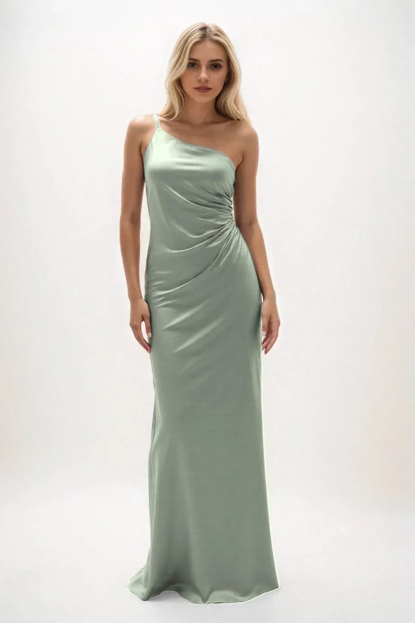 Sheath-Column Maxi Luxe Satin Dress CB0843CS