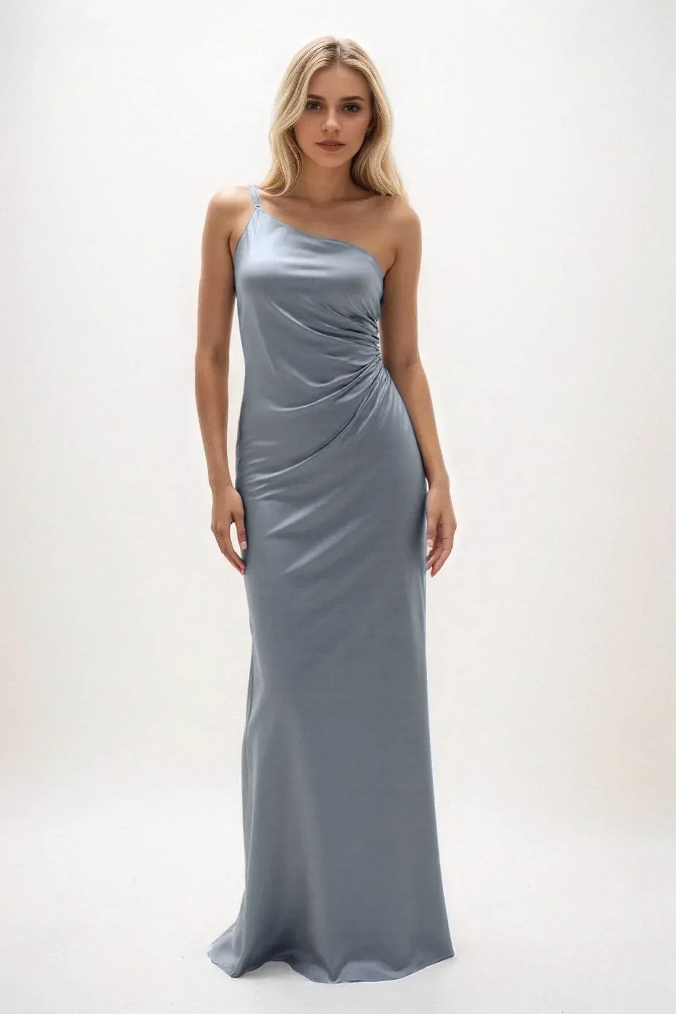 Sheath-Column Maxi Luxe Satin Dress CB0843CS