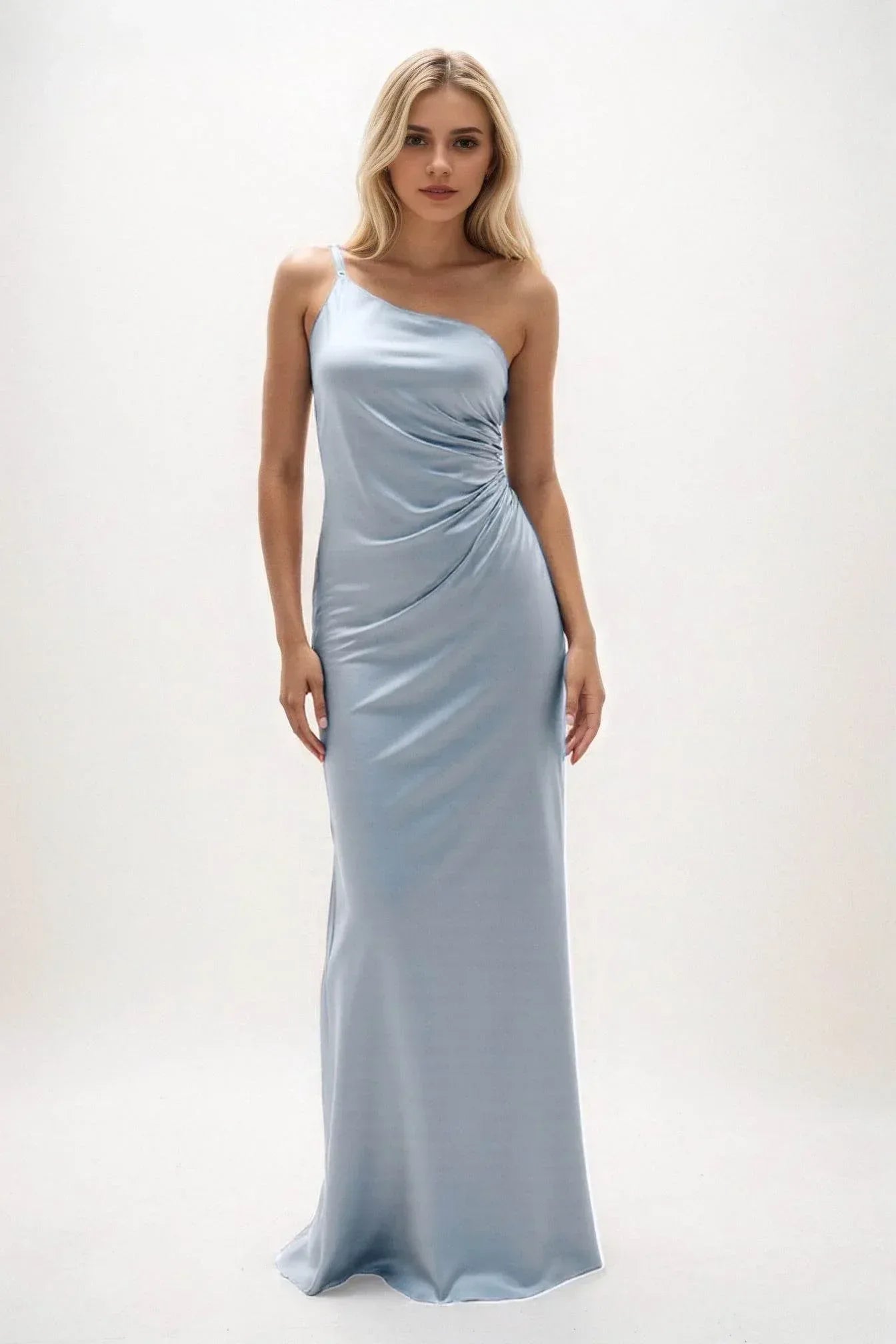 Sheath-Column Maxi Luxe Satin Dress CB0843CS