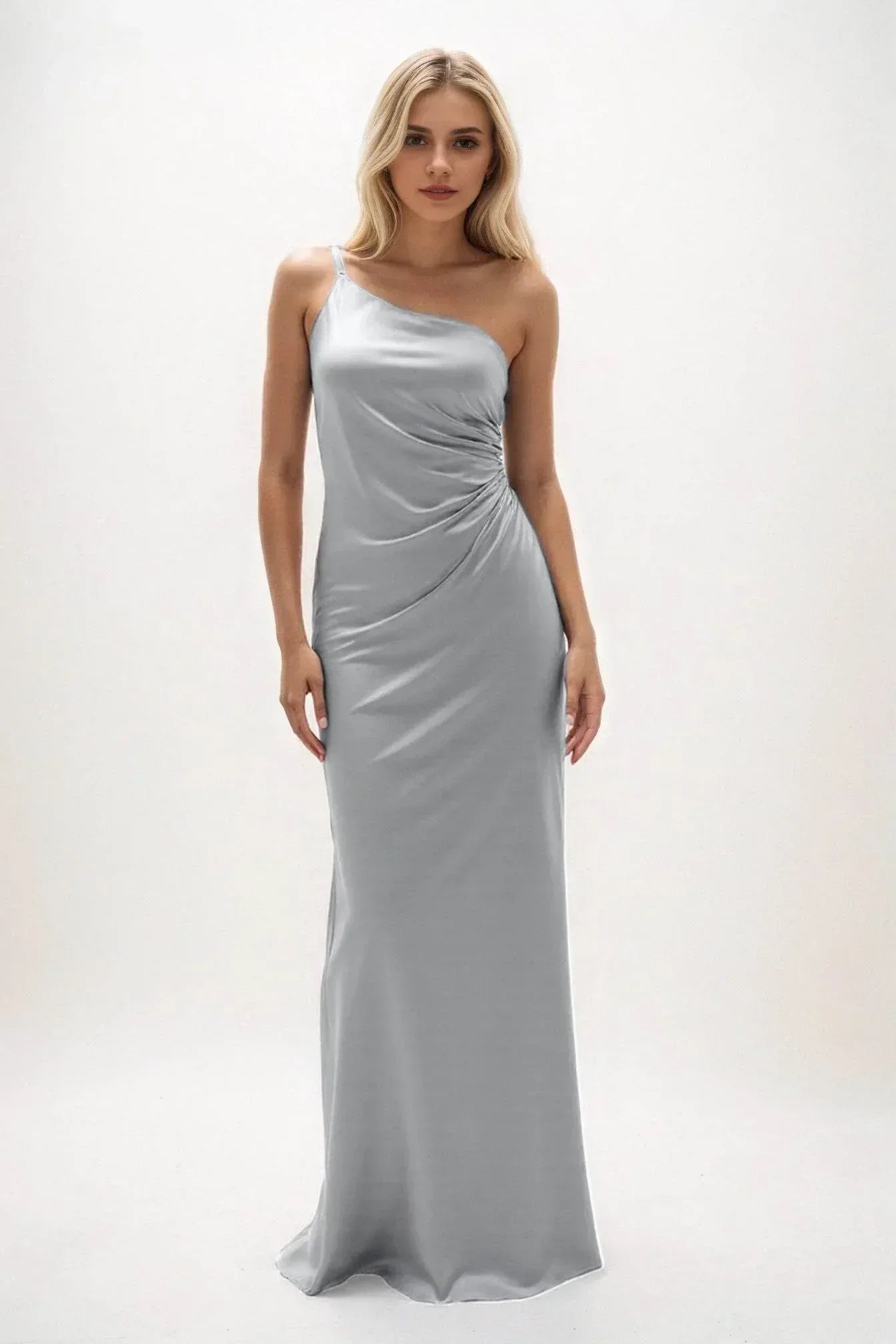 Sheath-Column Maxi Luxe Satin Dress CB0843CS