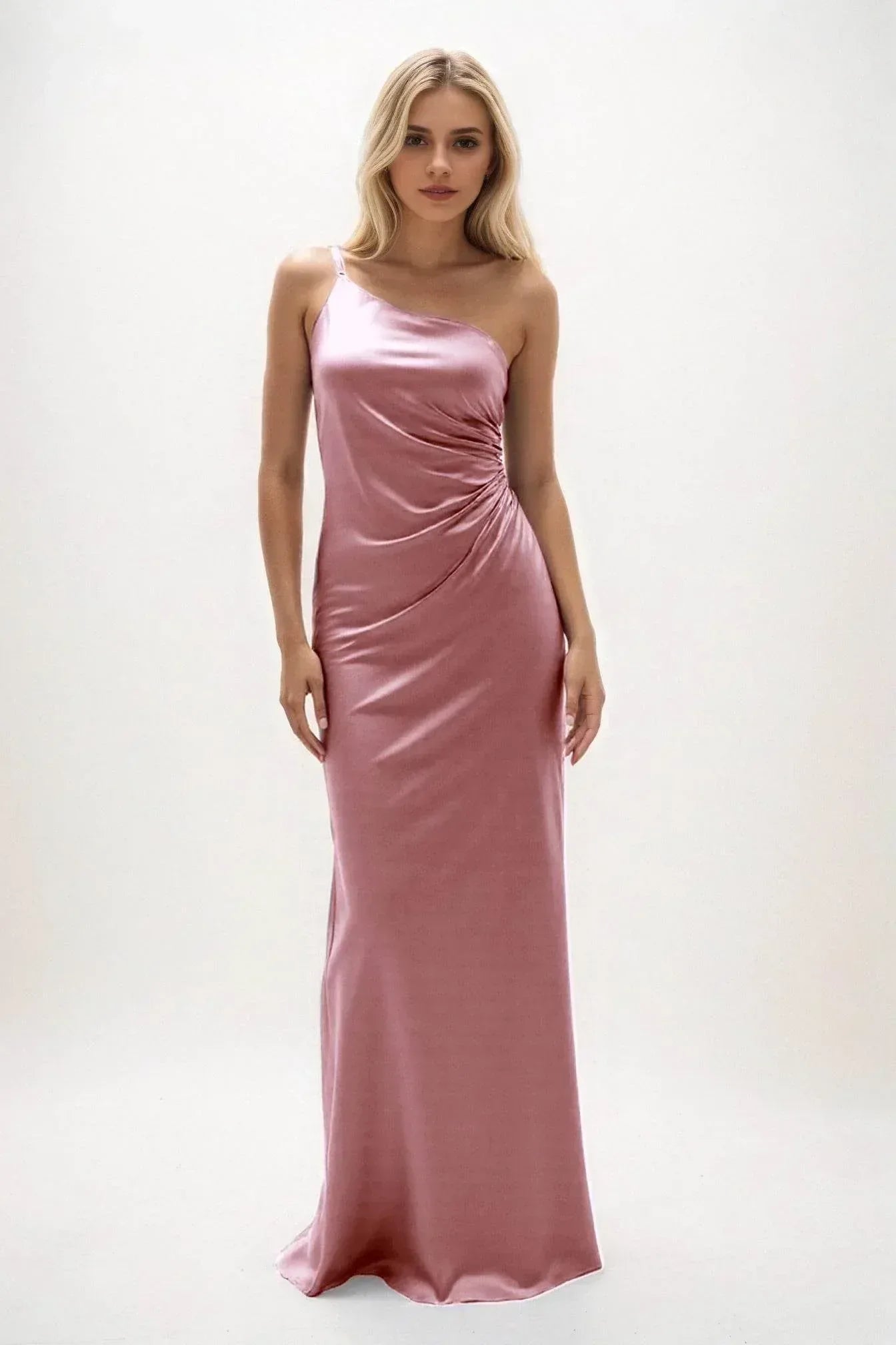 Sheath-Column Maxi Luxe Satin Dress CB0843CS