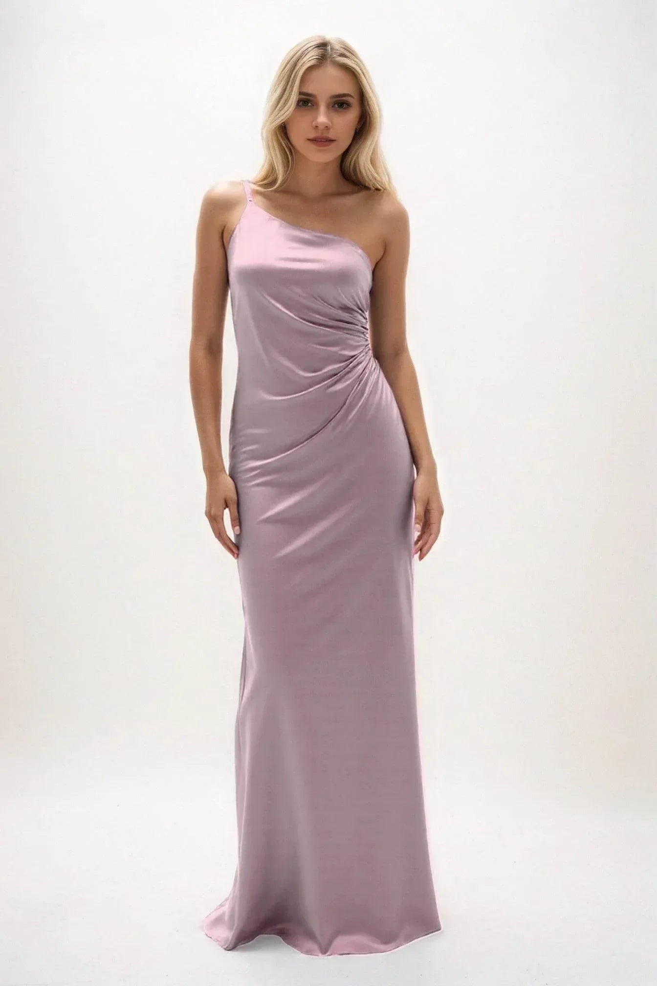Sheath-Column Maxi Luxe Satin Dress CB0843CS