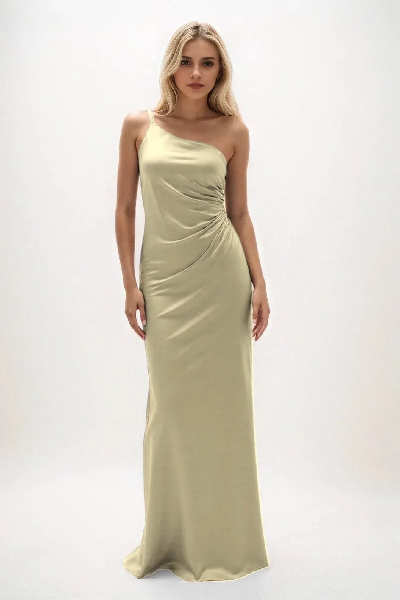 Sheath-Column Maxi Luxe Satin Dress CB0843CS