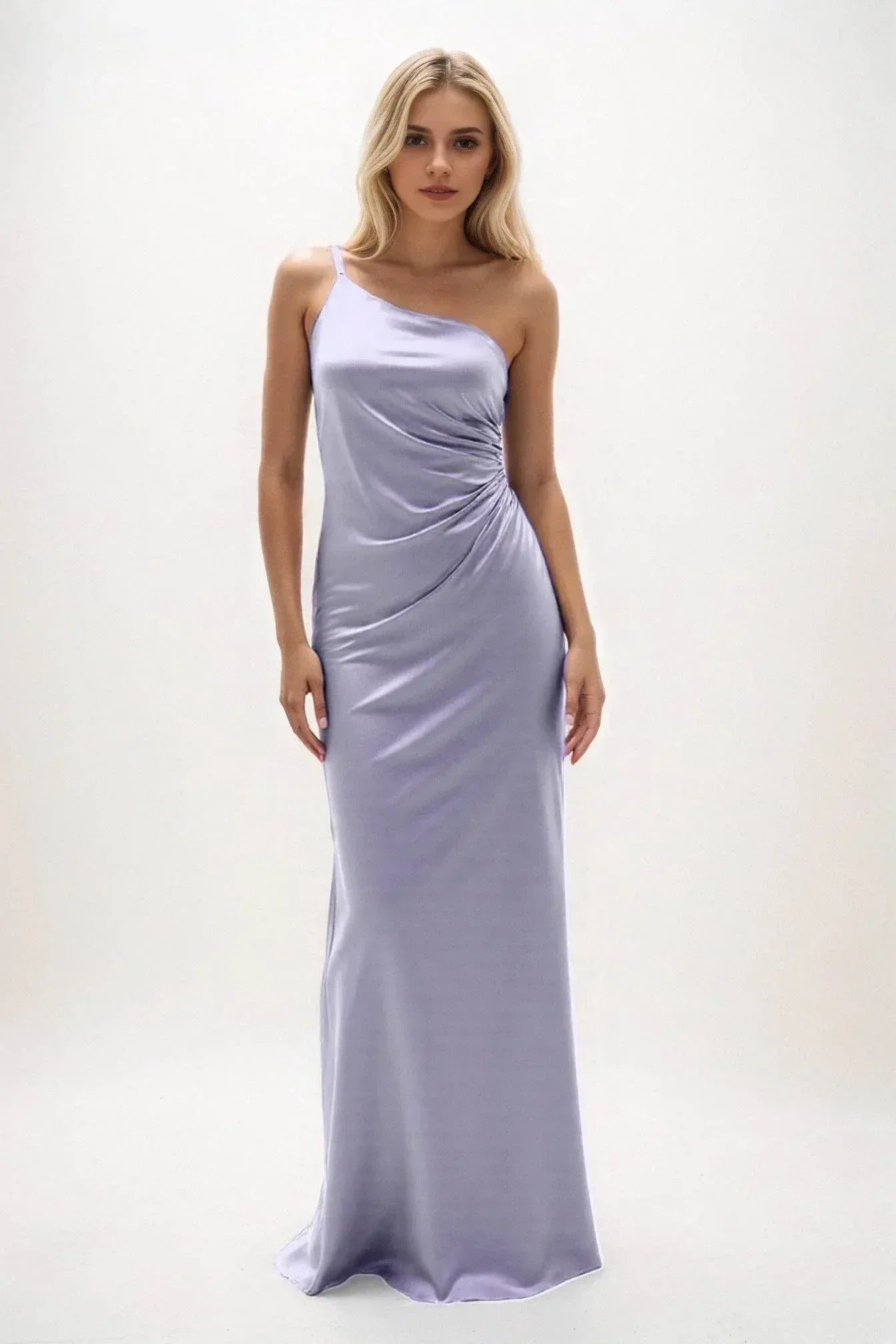 Sheath-Column Maxi Luxe Satin Dress CB0843CS